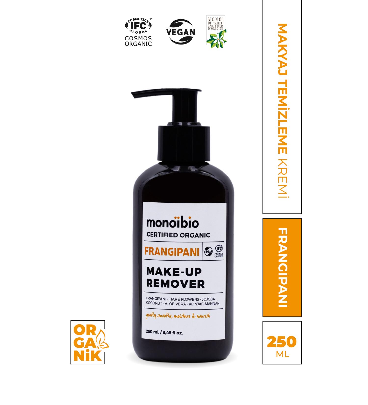 Monoibio Organic Certified Face and Eye Makeup Remover Cream - Frangipani Makeup Remover Milk 250 ml - Buy Online on GoSupps.com