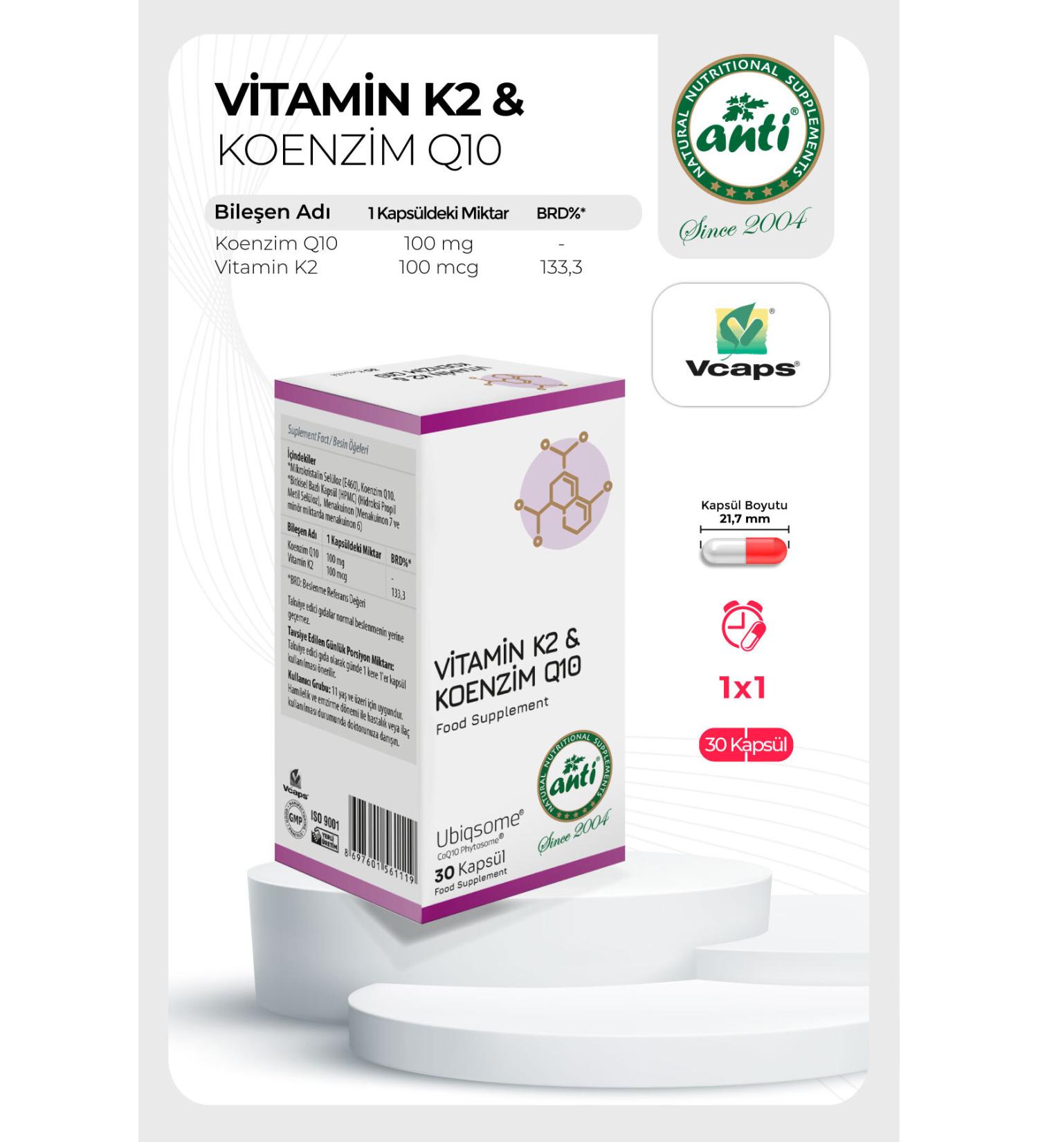 anti Coenzyme Q10 & Microencapsulated Vitamin K2