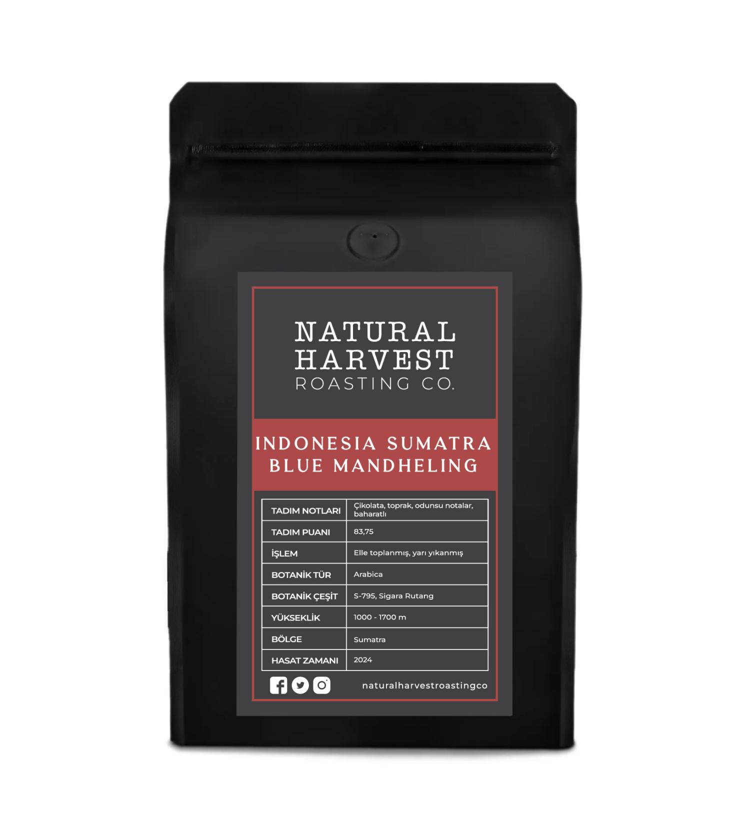 Natural Harvest Roasting Indonesia Sumatra Blue Mandheling Local Coffee 250 G.