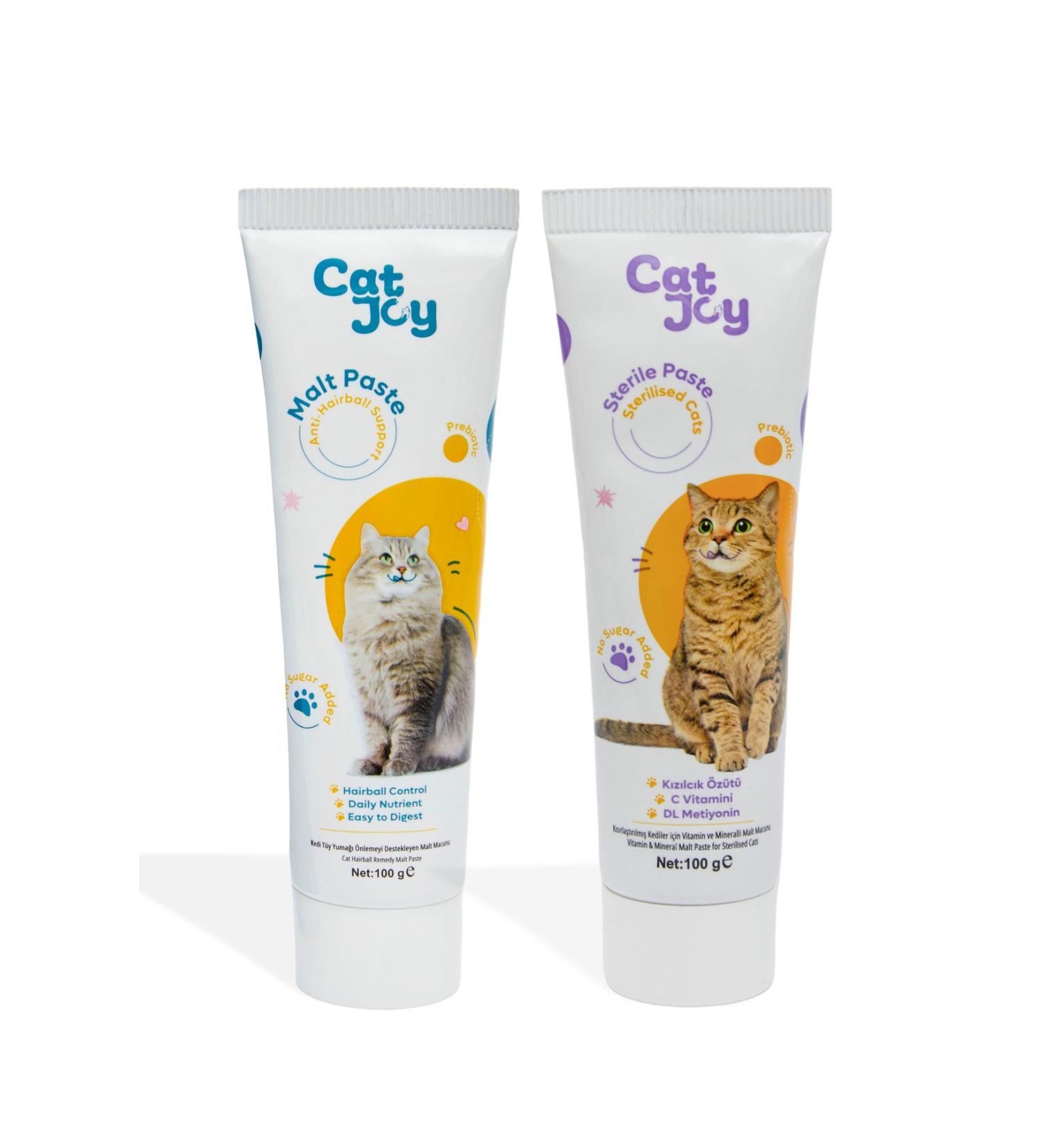 CATJOY Super 2 Pack Anti-hairball Malt Paste 100gr and Sterile Malt Paste 100gr - Buy Online on GoSupps.com