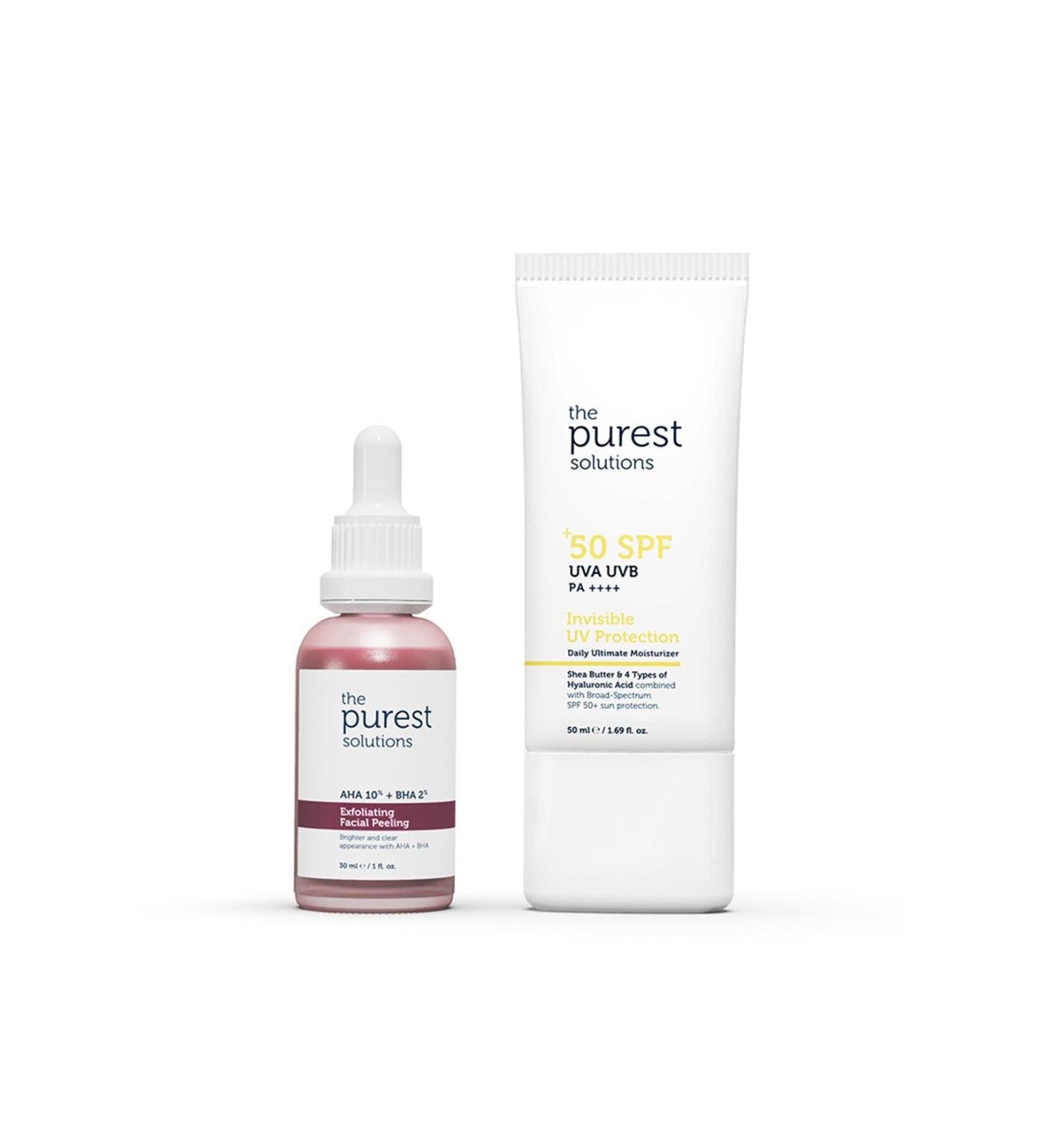 The Purest Solutions Revitalizing Skin Tone Equalizing Facial Peeling Serum 30 ml + SPF50 Sunscreen