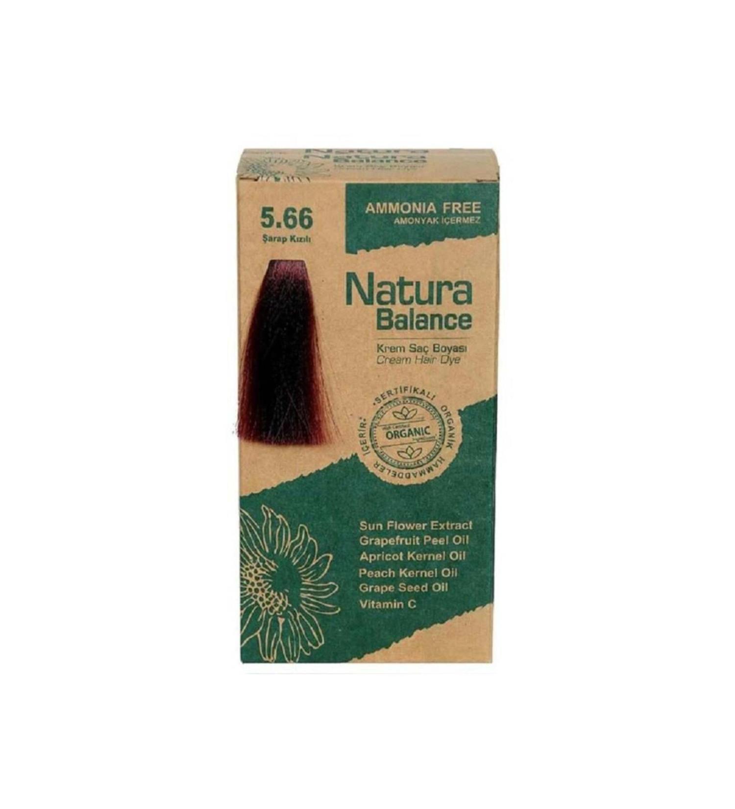 NATURABALANCE Natura Balance Organic Cream Hair Dye 60 ml - 5.66 Wine Red
