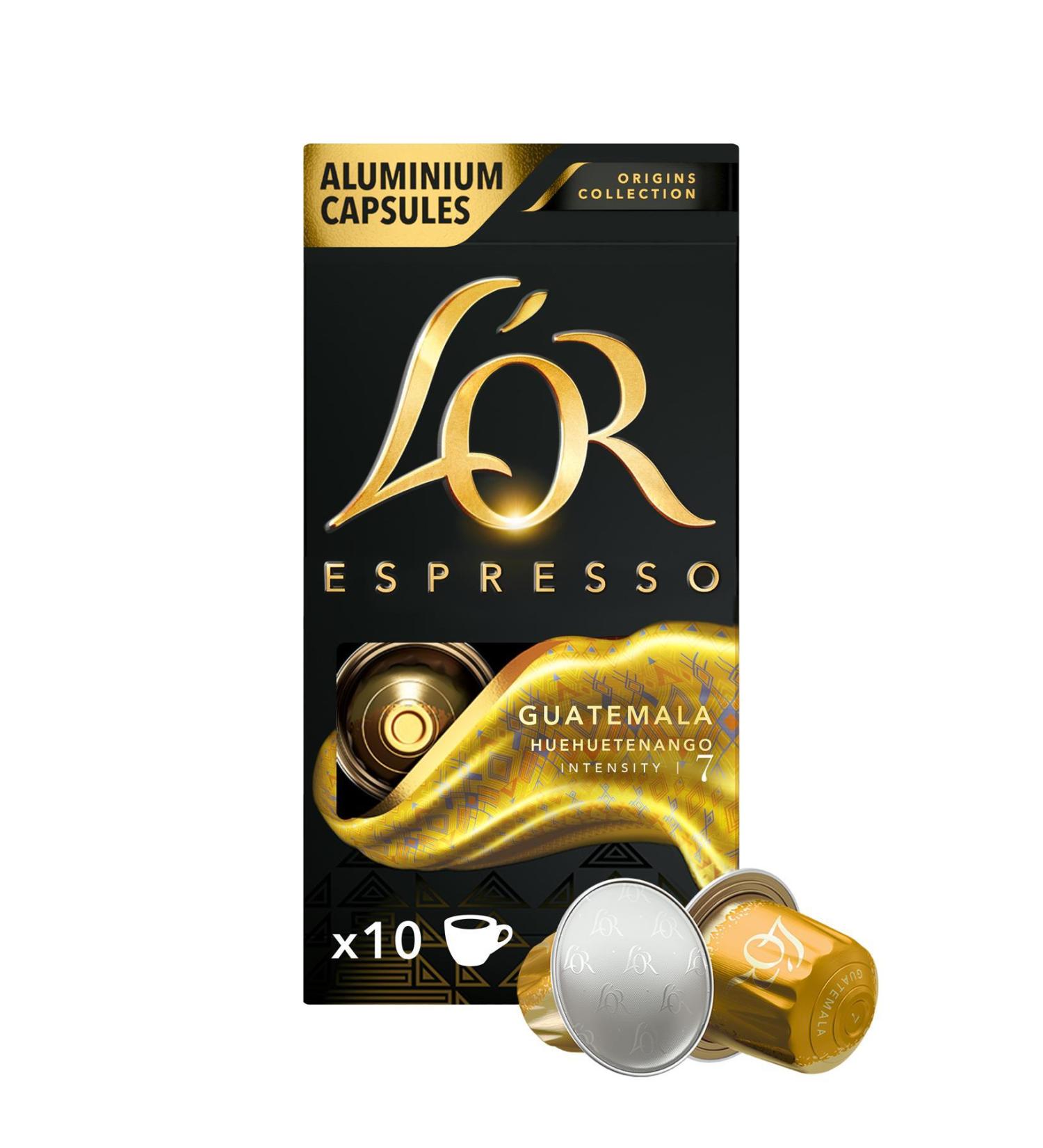 L'OR Espresso Origin Guatemala Nespresso Compatible Aluminum Coffee Capsules Pack of 10 - Buy Online on GoSupps.com