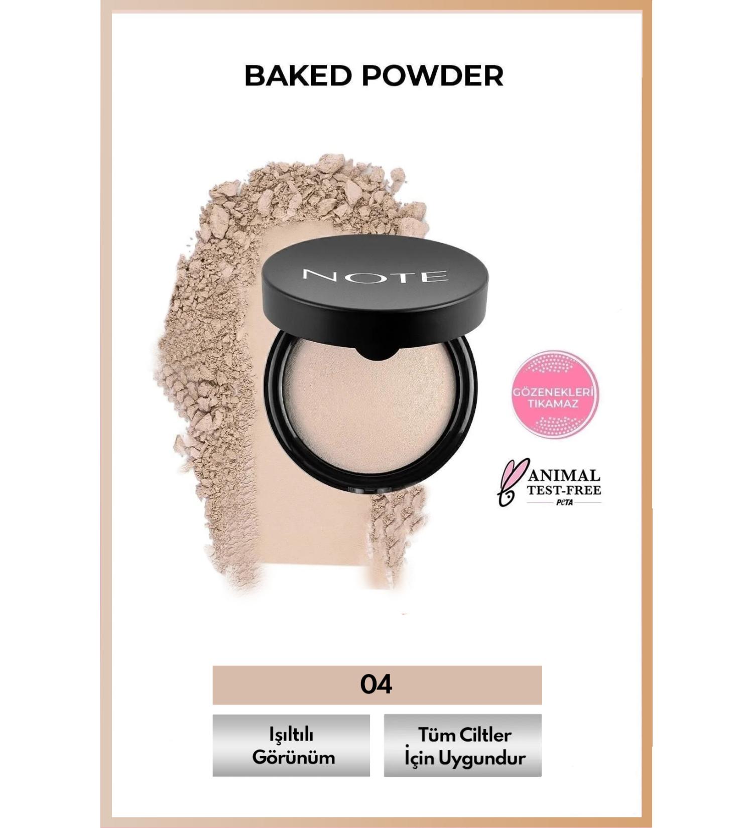 Note Cosmetics Baked Powder 04 Porcelain Ivory Shimmering Finish Highlighter Powder Face Powder - Buy Online on GoSupps.com