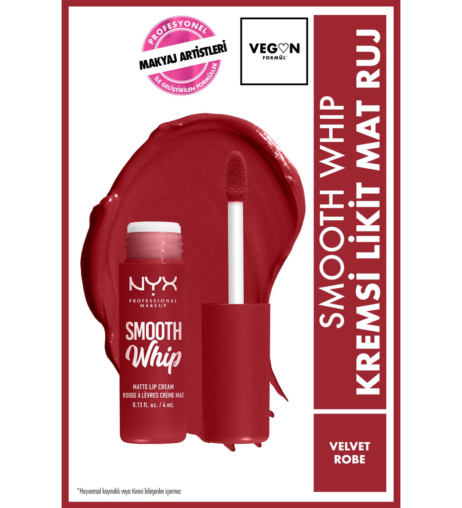 NYX Professional Makeup Smooth Whip Creamy Liquid Matte Lipstick - Velvet Robe - Buy Online on GoSupps.com