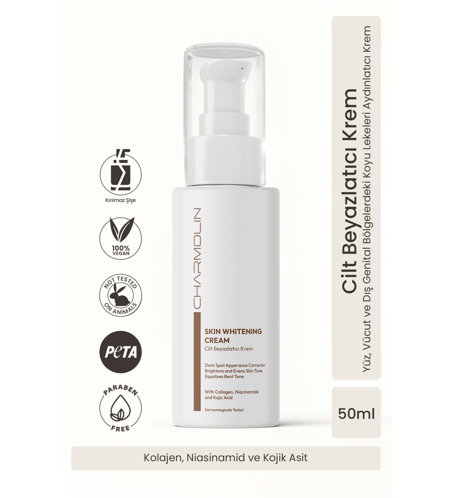 CHARMOL N Skin Whitening Brightening Niacinamide & Collagen Anti-Stain Kojic Acid Care Cream 50 ML - Buy Online on GoSupps.com