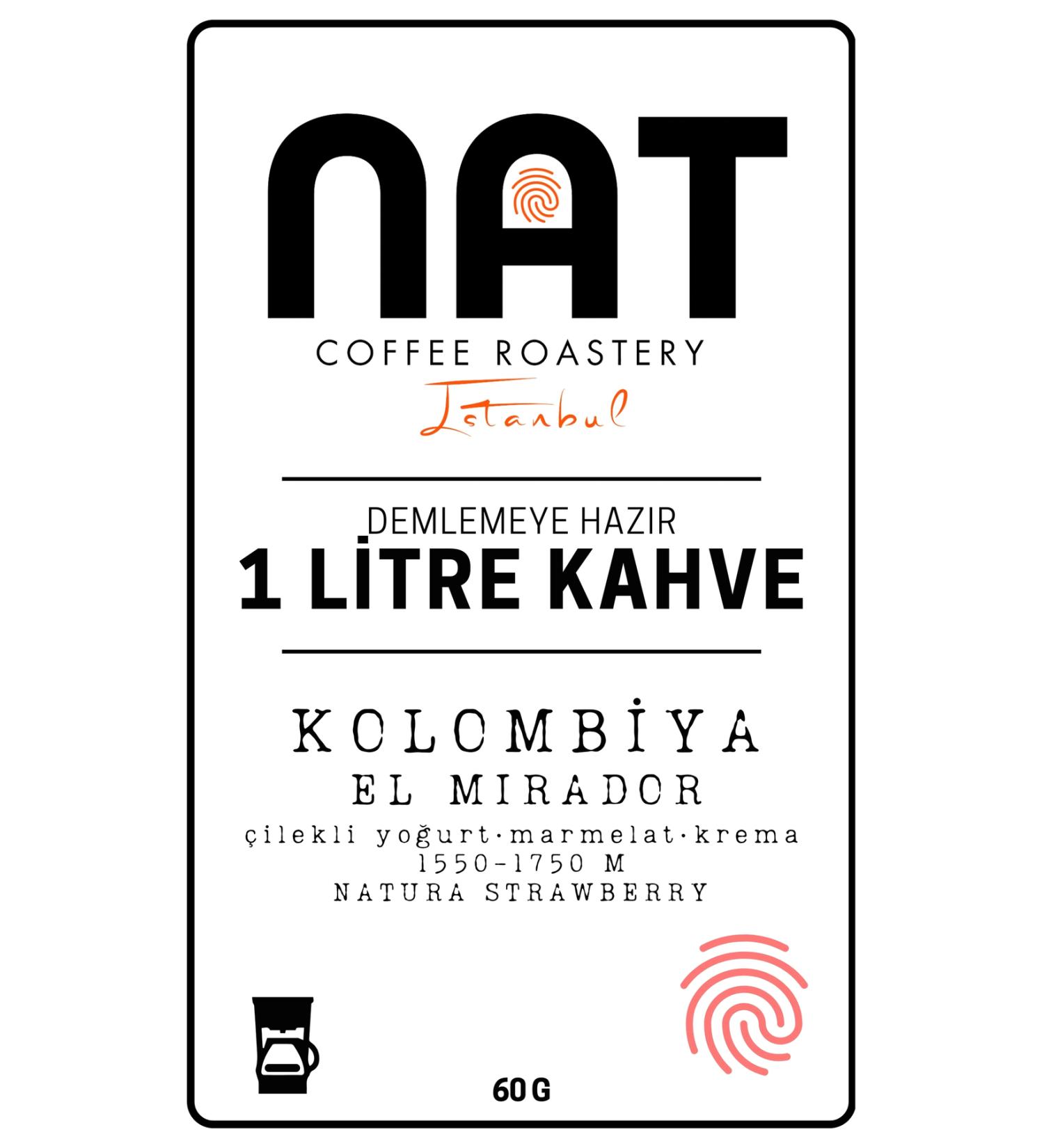 Nat Coffee Roasting Colombia El Mirador-Special Brew-1L Filter Coffee