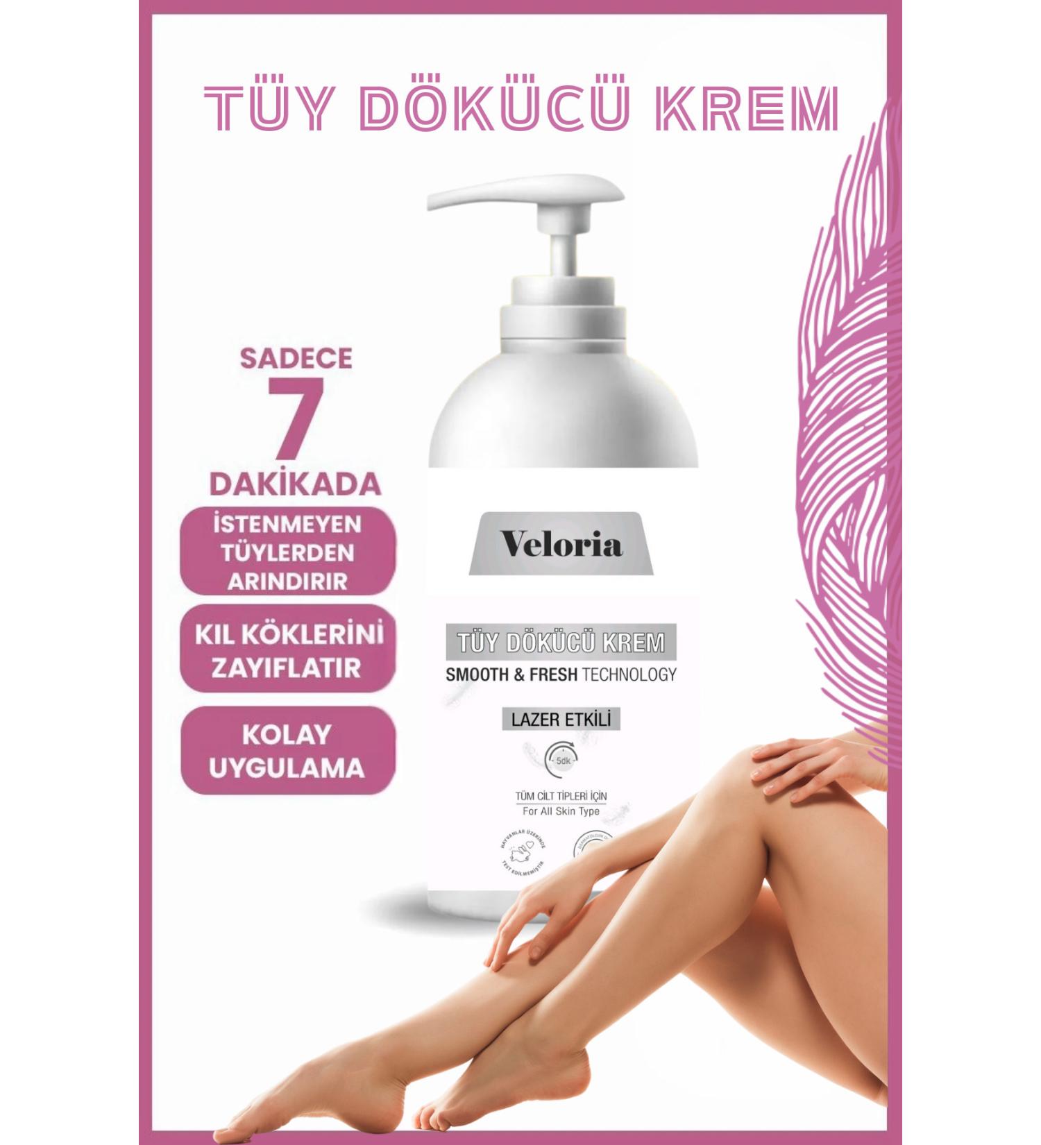 Veloria Cosmetics Professional Hair Removal Cream Legs & Body Area Sensitive Skin 250 ml - Buy Online on GoSupps.com