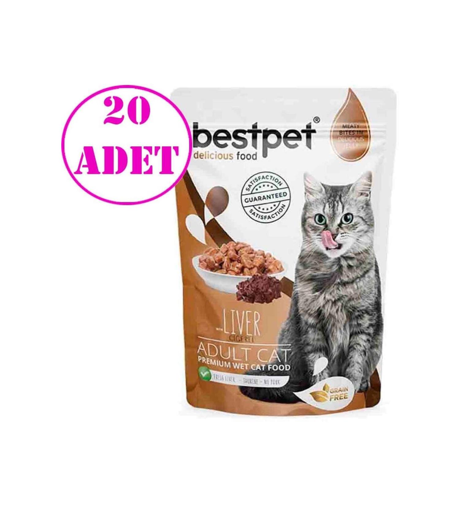 Bestpet Pouch Jelly Liver Meat Cat Wet Food 85 gr 20 Pieces