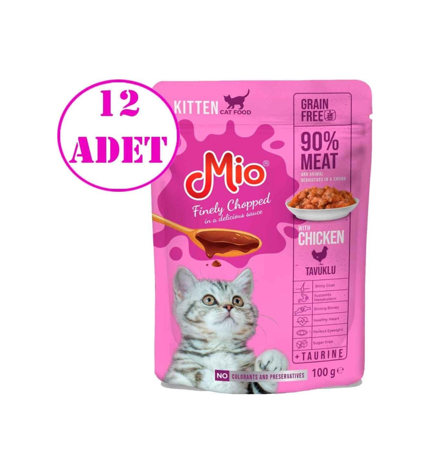 Mio Mio Kitten Wet Food Chicken Meat 100 Gr 12 AD
