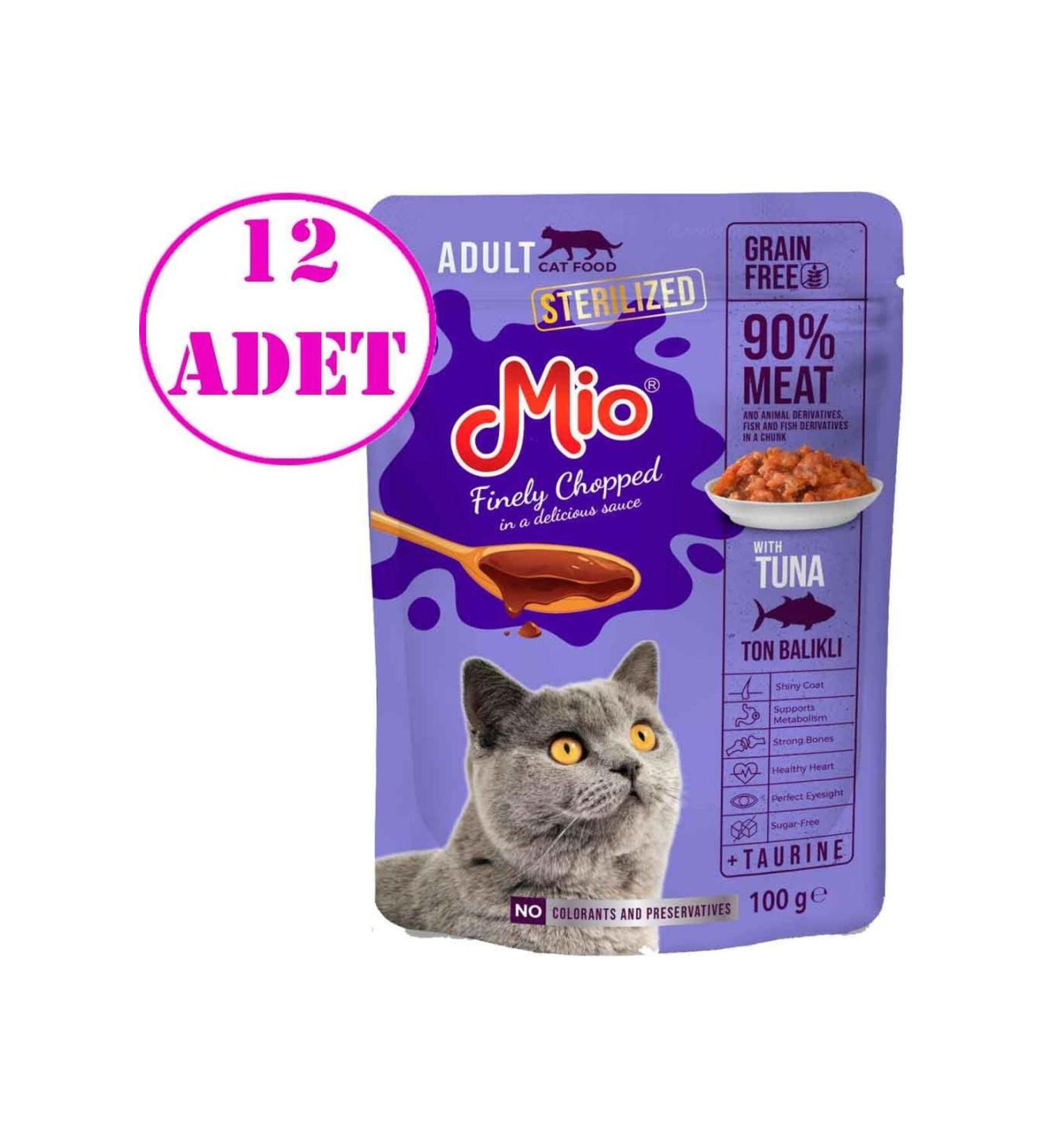 Mio Mio Sterilized Cat Wet Food Tuna Meat 100 Gr 12 AD