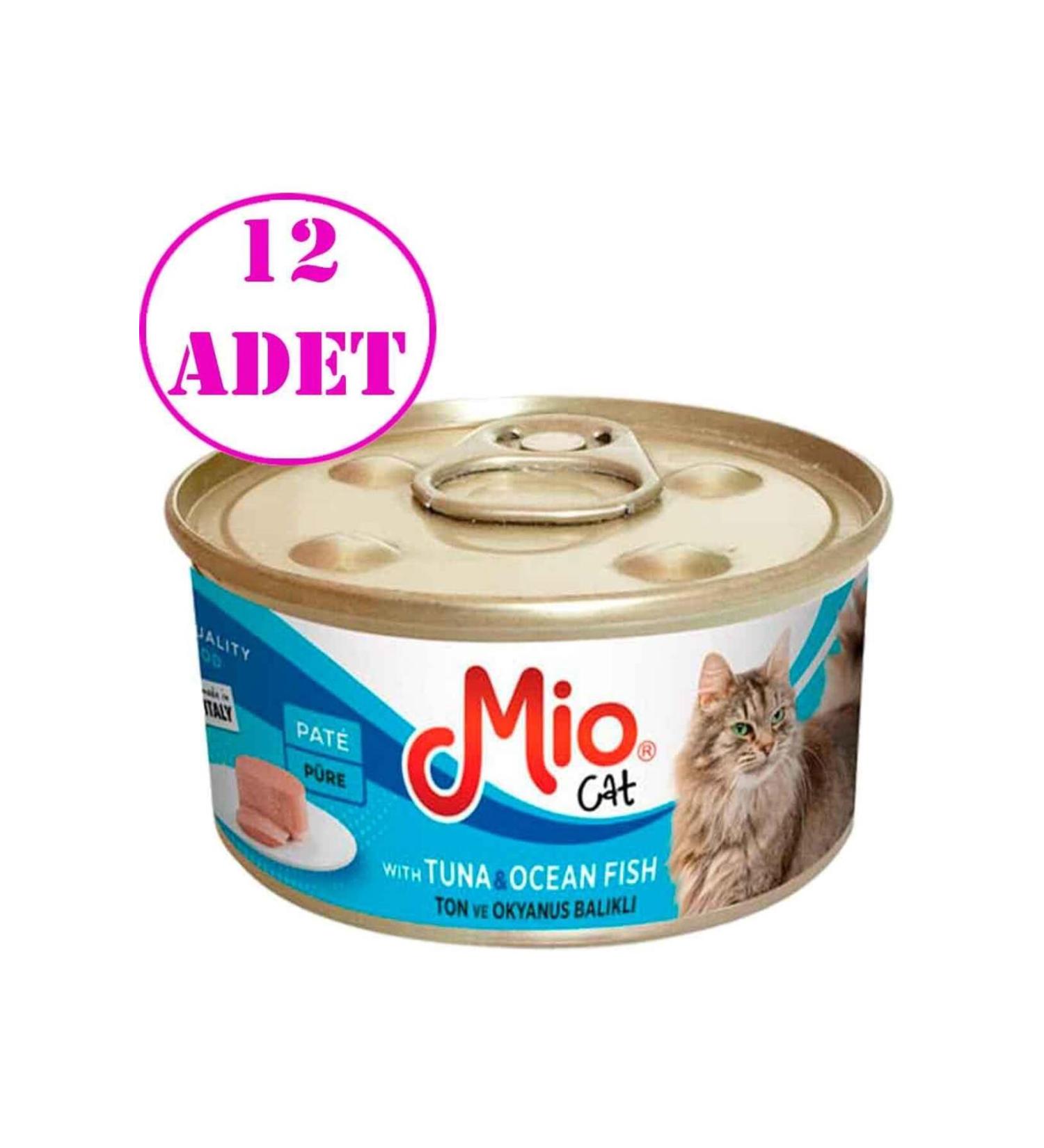 Mio Mio Tuna and Sea Fish Puree Canned Cat Food 85 gr 12 AD