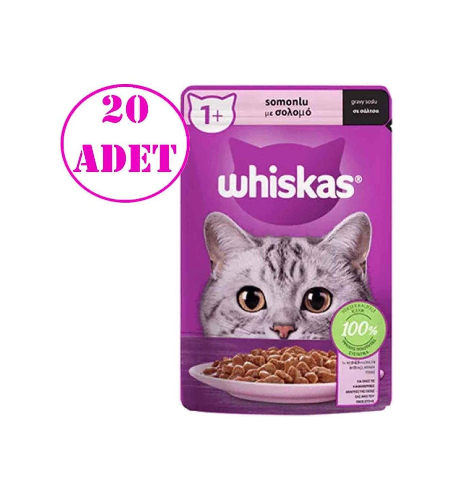Whiskas Salmon Pouch Cat Food 85 gr 20 Pieces