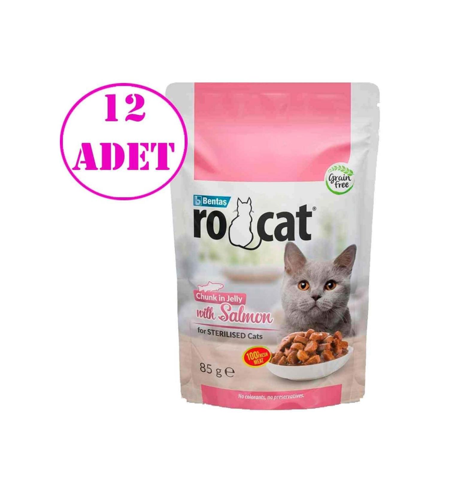 Rocat Ro Cat Sterilized Salmon Cat Wet Food 85 gr 12 Pieces
