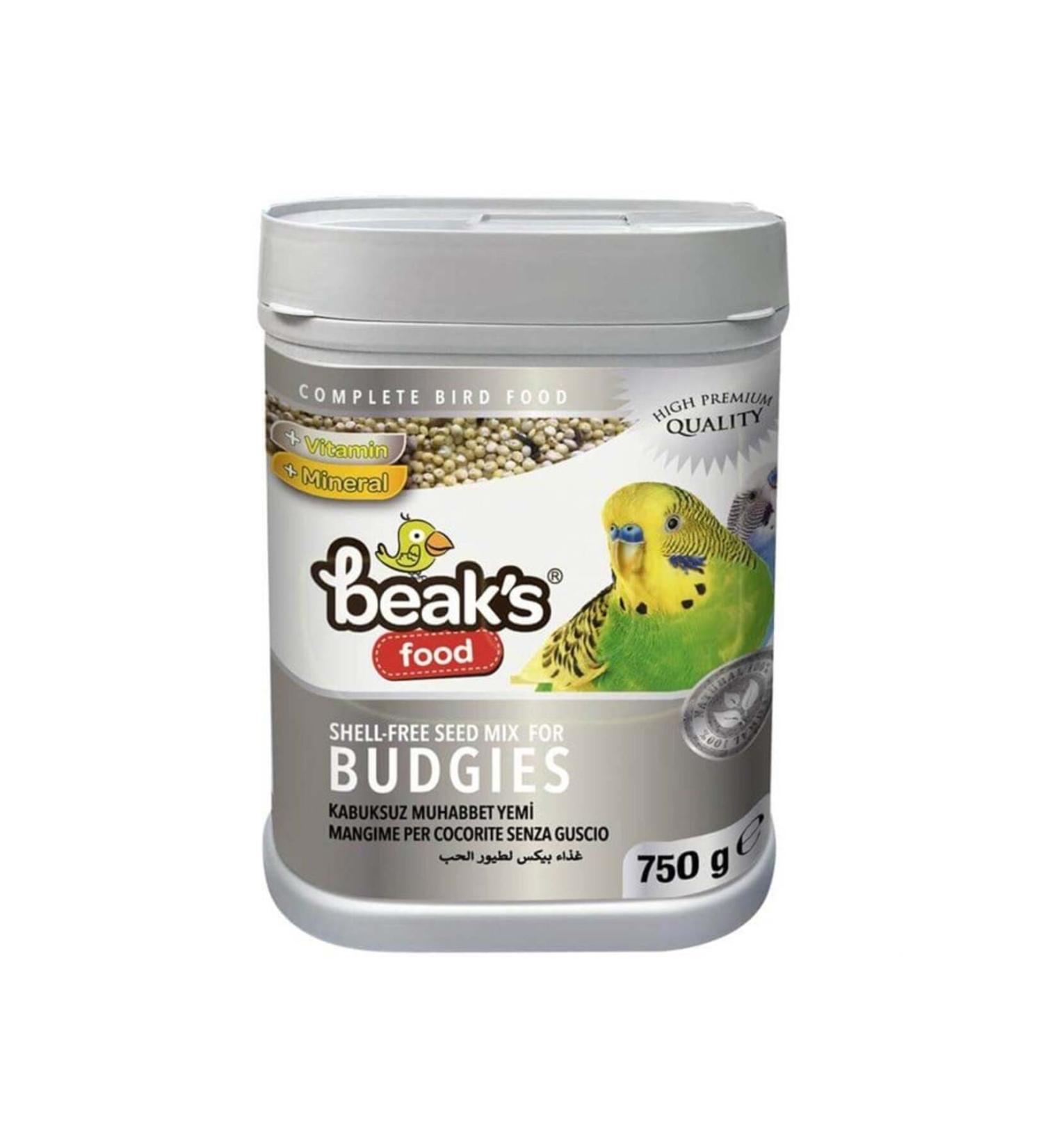 Beaks Shellless Budgie Bird Food 750 gr