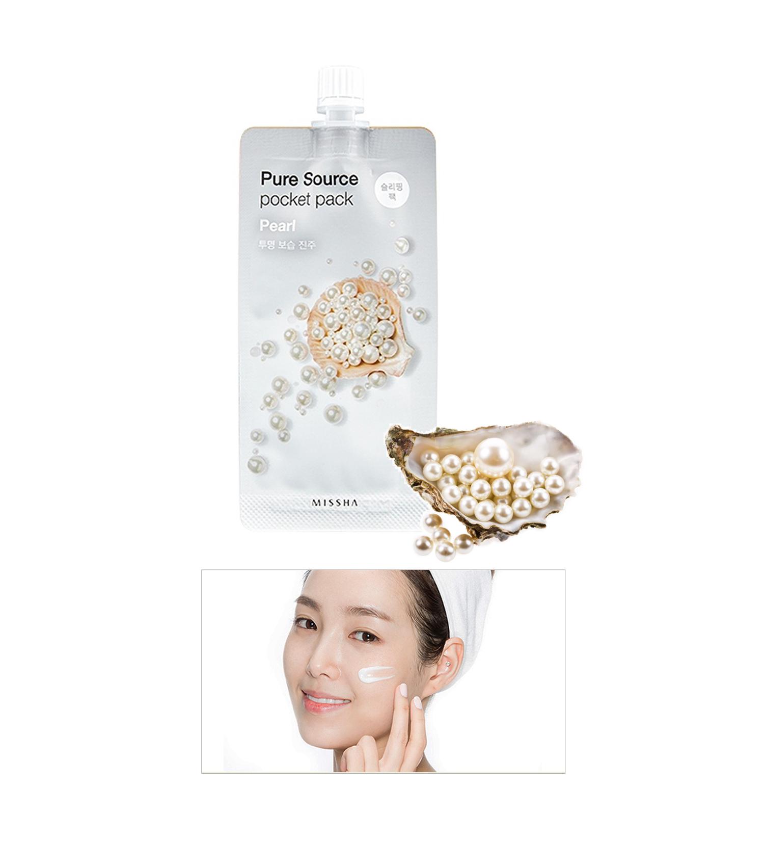 Missha Brightening Pearl Sleeping Mask 10ml Pure Source Pocket Pack Pearl