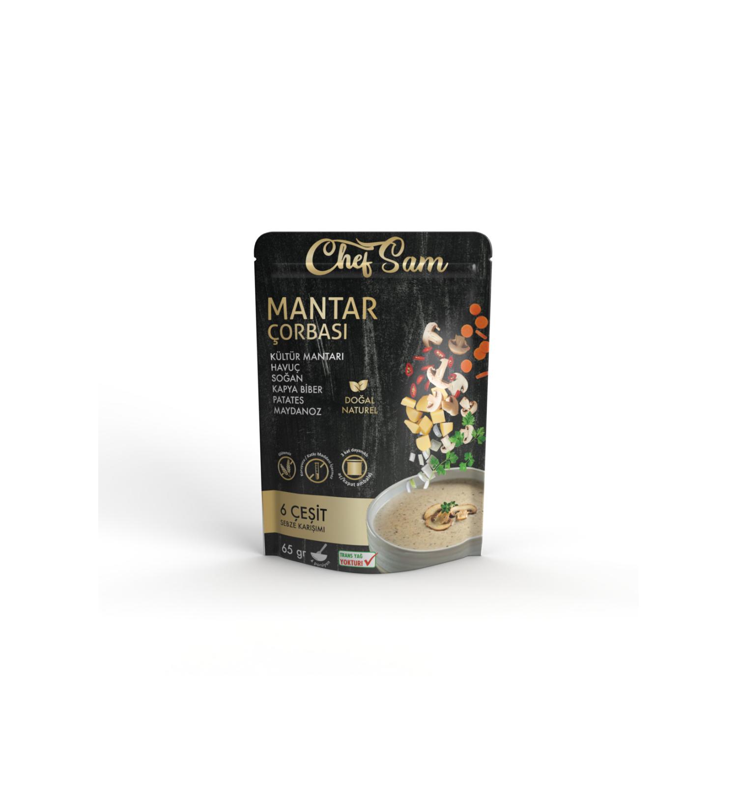 CHEF SAM MUSHROOM SOUP 65 GR *3 PIECES* GLUTEN-FREE