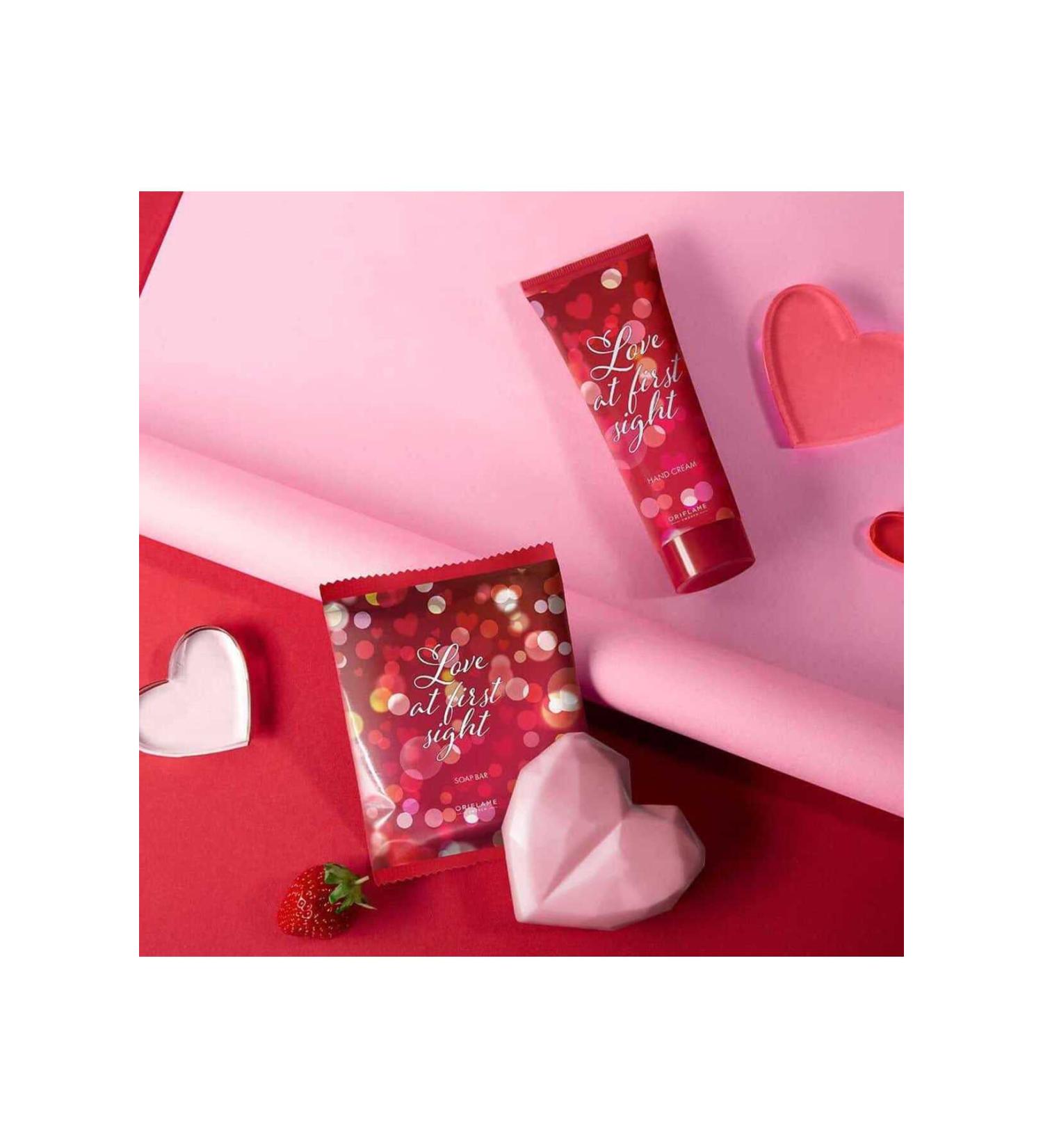 Oriflame Love At First Sight Fresh Strawberry Scented Hand Cream and Love At First Sight Romantic Heart Soap