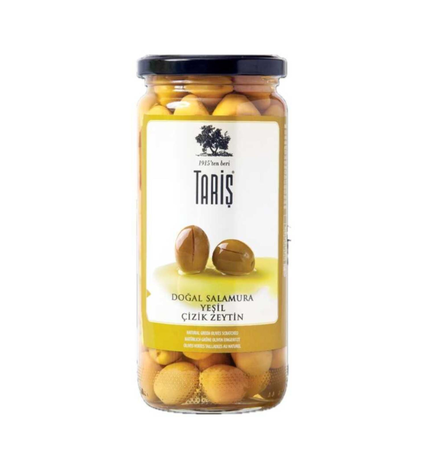 Tari tari green scratched olives