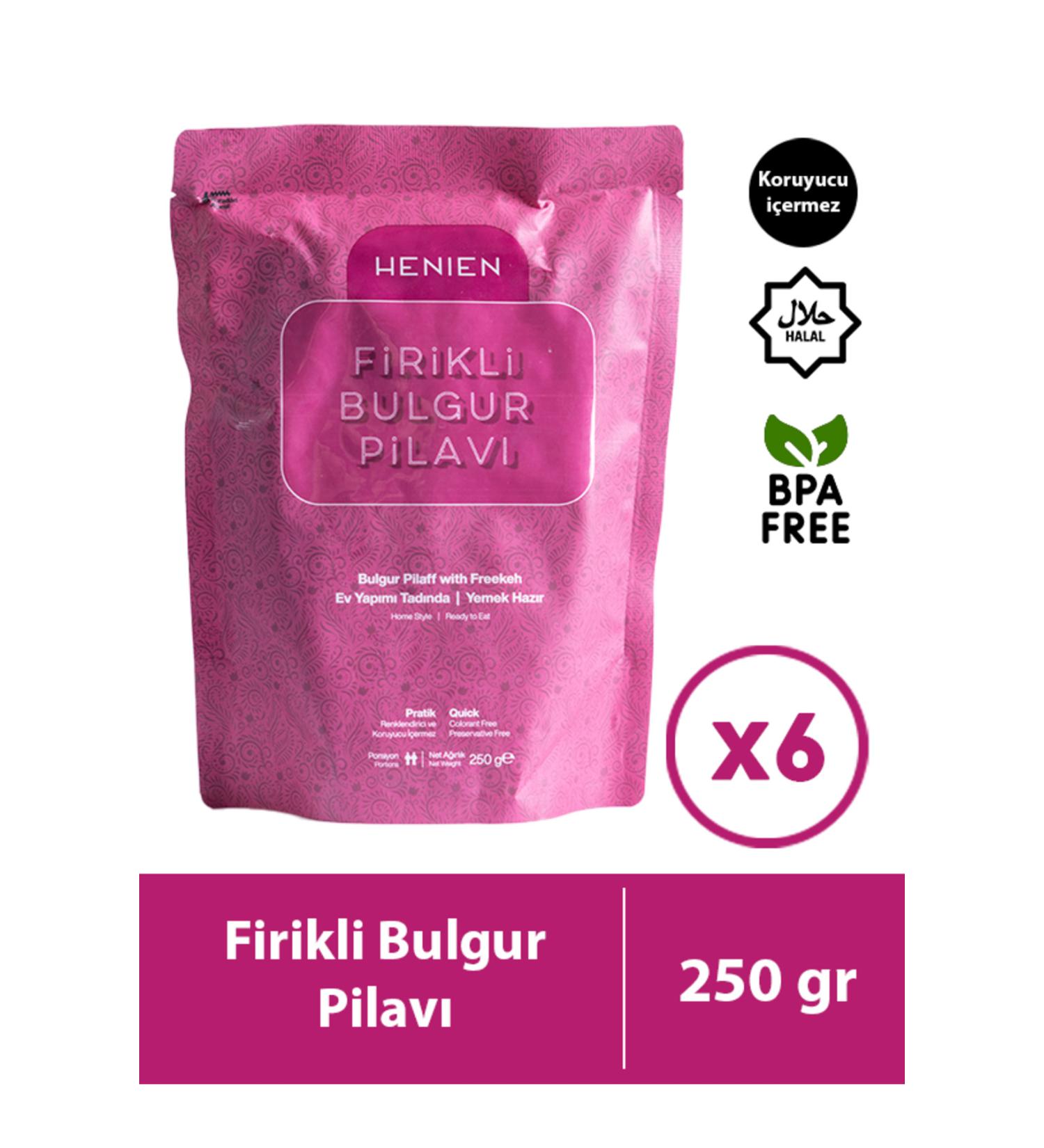 henien 6-Piece Ready-Made Bulgur Pilaf 250 gr - Ready Practical Meal - Buy Online on GoSupps.com