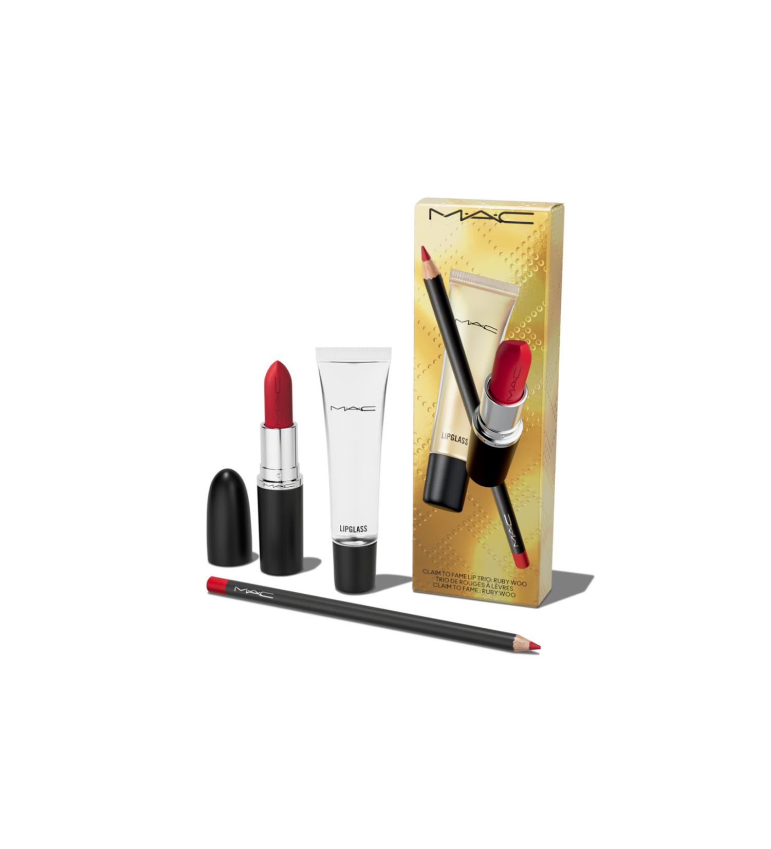 Mac Christmas Special Set - Claim To Fame LipTrio - Ruby Woo Demb.1808 - Buy Online on GoSupps.com