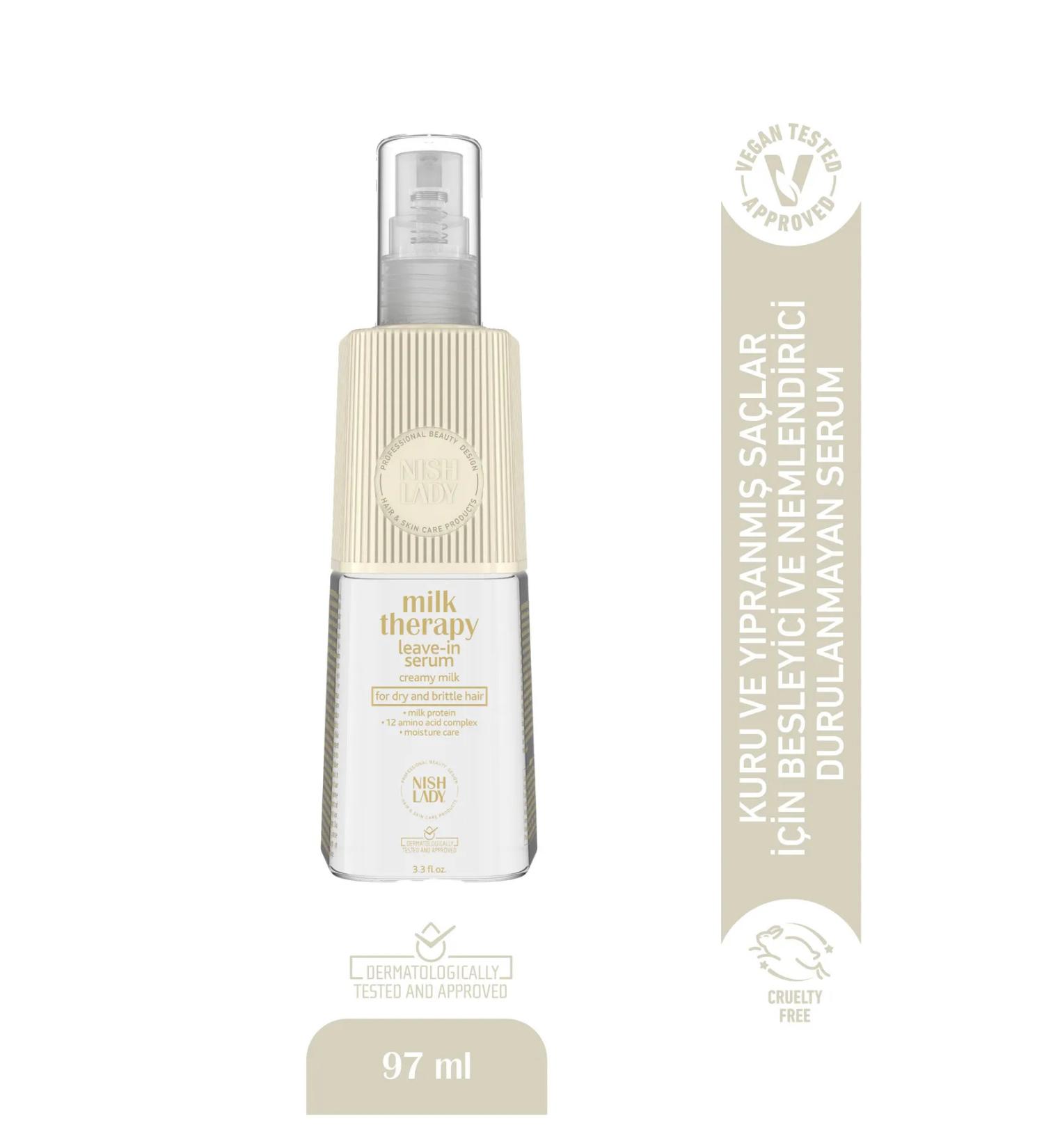 Nishlady Milk Therapy Hair Serum 97ml - Nourishing and Moisturizing Hair Serum - Buy Online on GoSupps.com