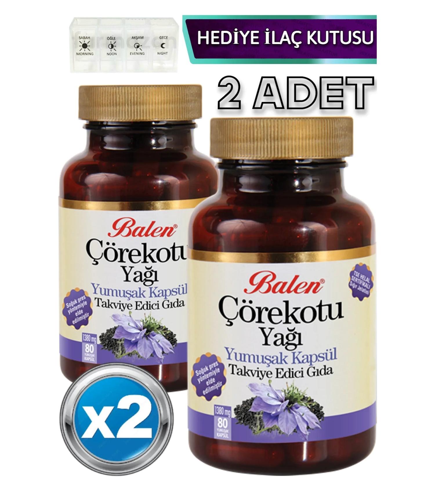 Balen Black Cumin Oil Softgel 1380 Mg 80 Capsules 2 Pieces