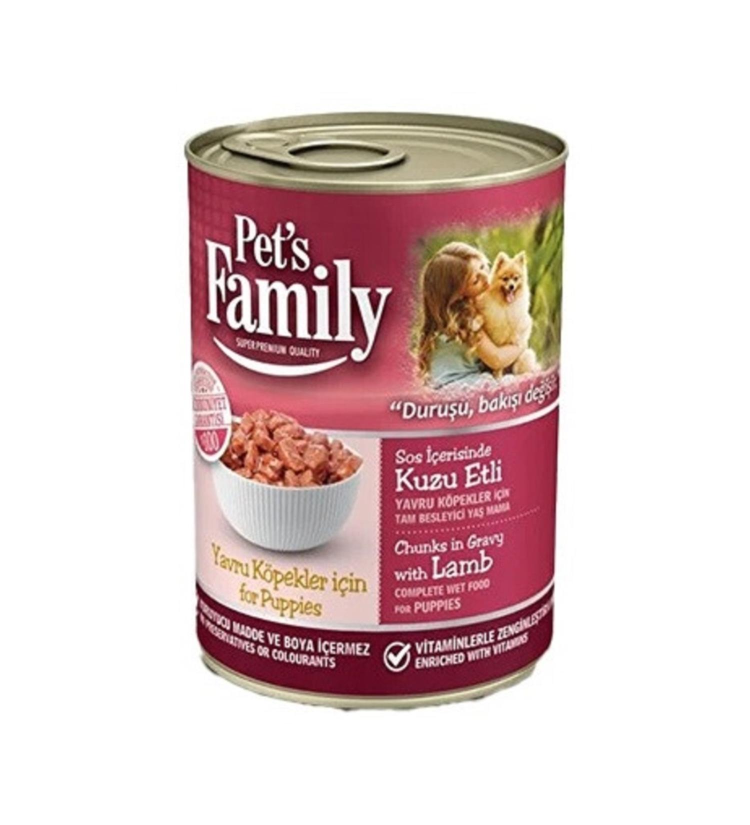 Pets Family Pest Family Lamb Meat Canned Puppy Food 400 gr x 12 Boxes (One Box)