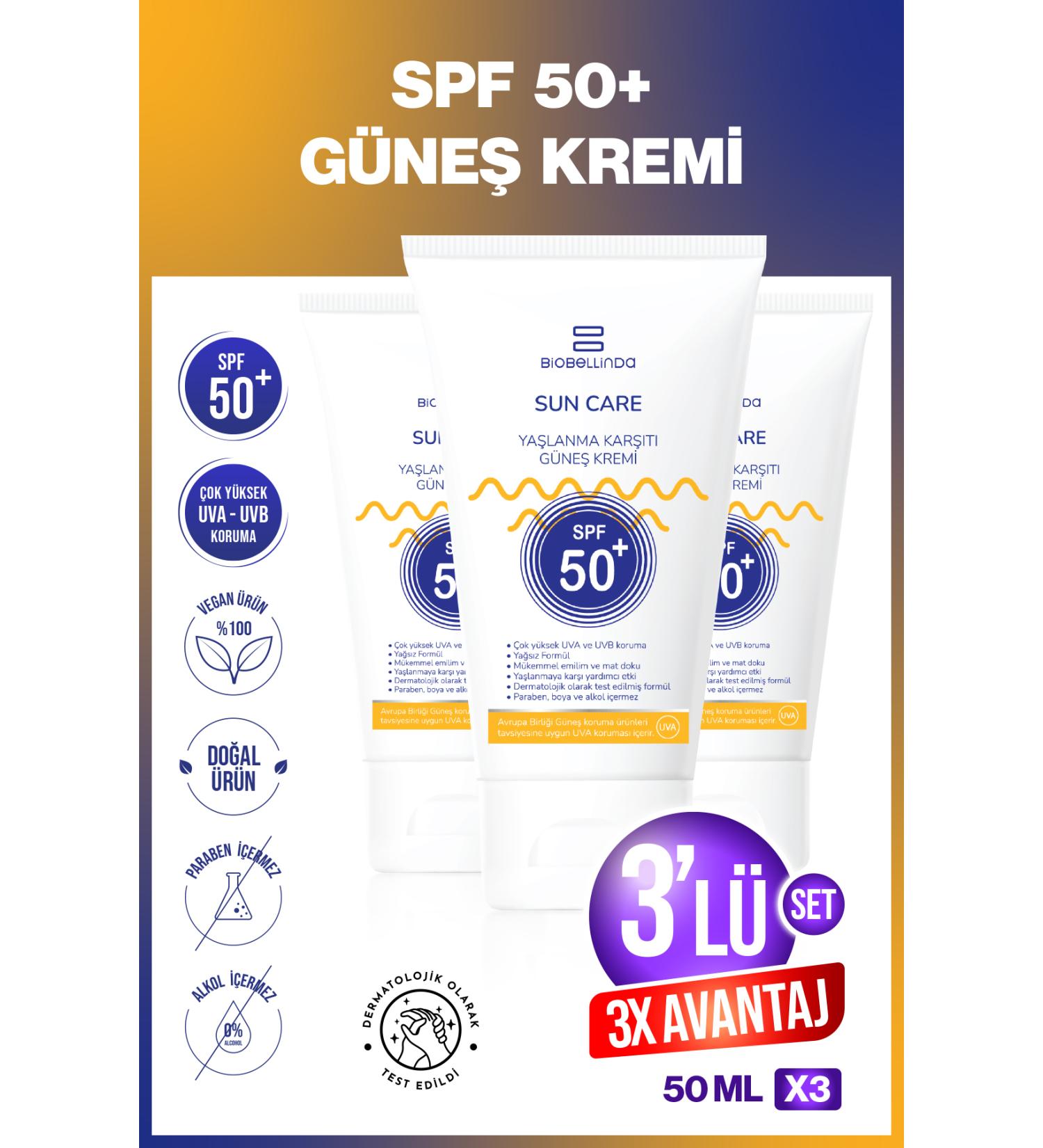 BioBellinda Anti-Aging & Anti-Spot Sunscreen 50 Spf 50 ml (Set of 3) - Buy Online on GoSupps.com