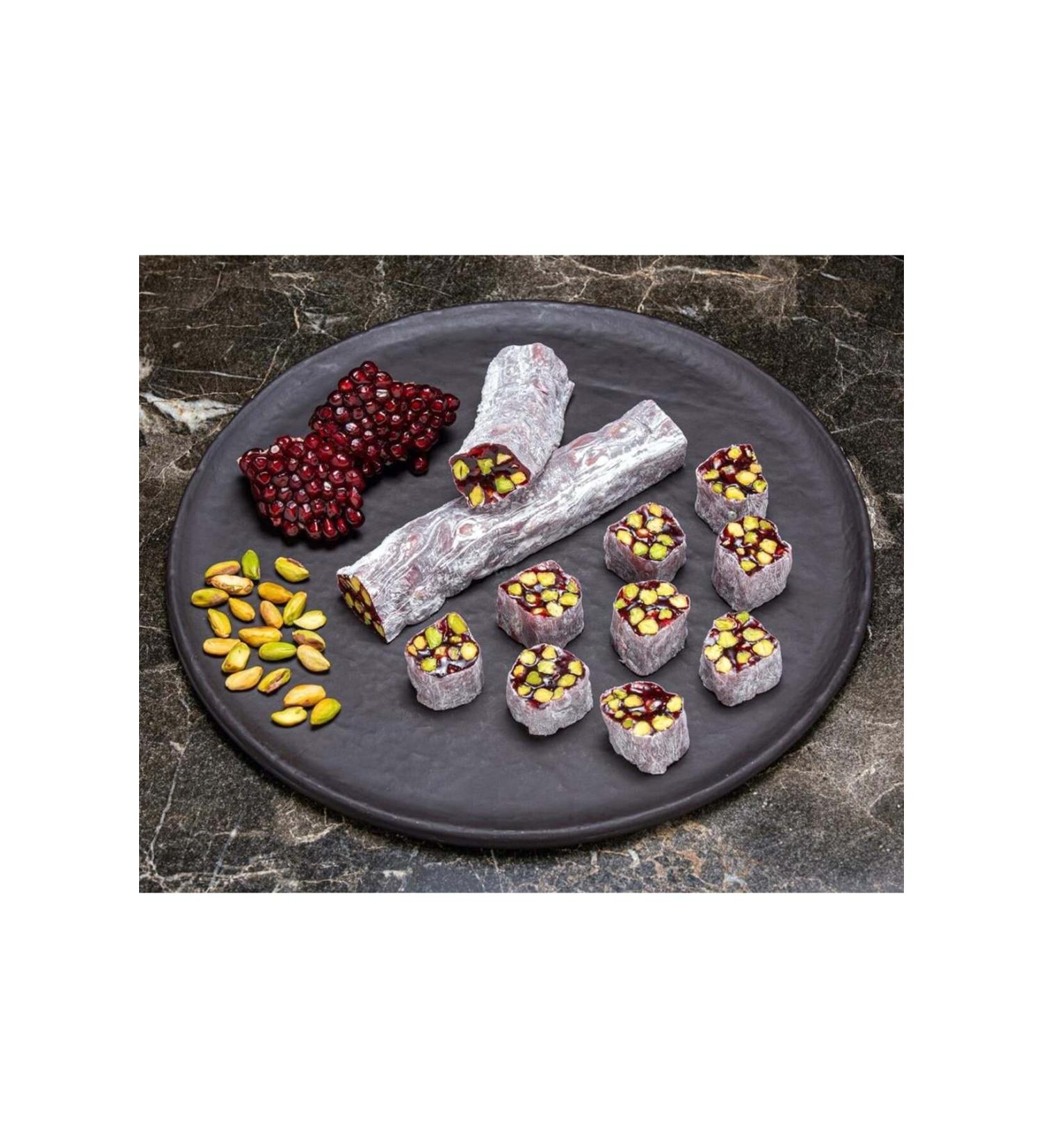 HAFIZ MUSTAFA 1864 Pomegranate and Pistachio Wick Turkish Delight 300 grams Vacuum Package