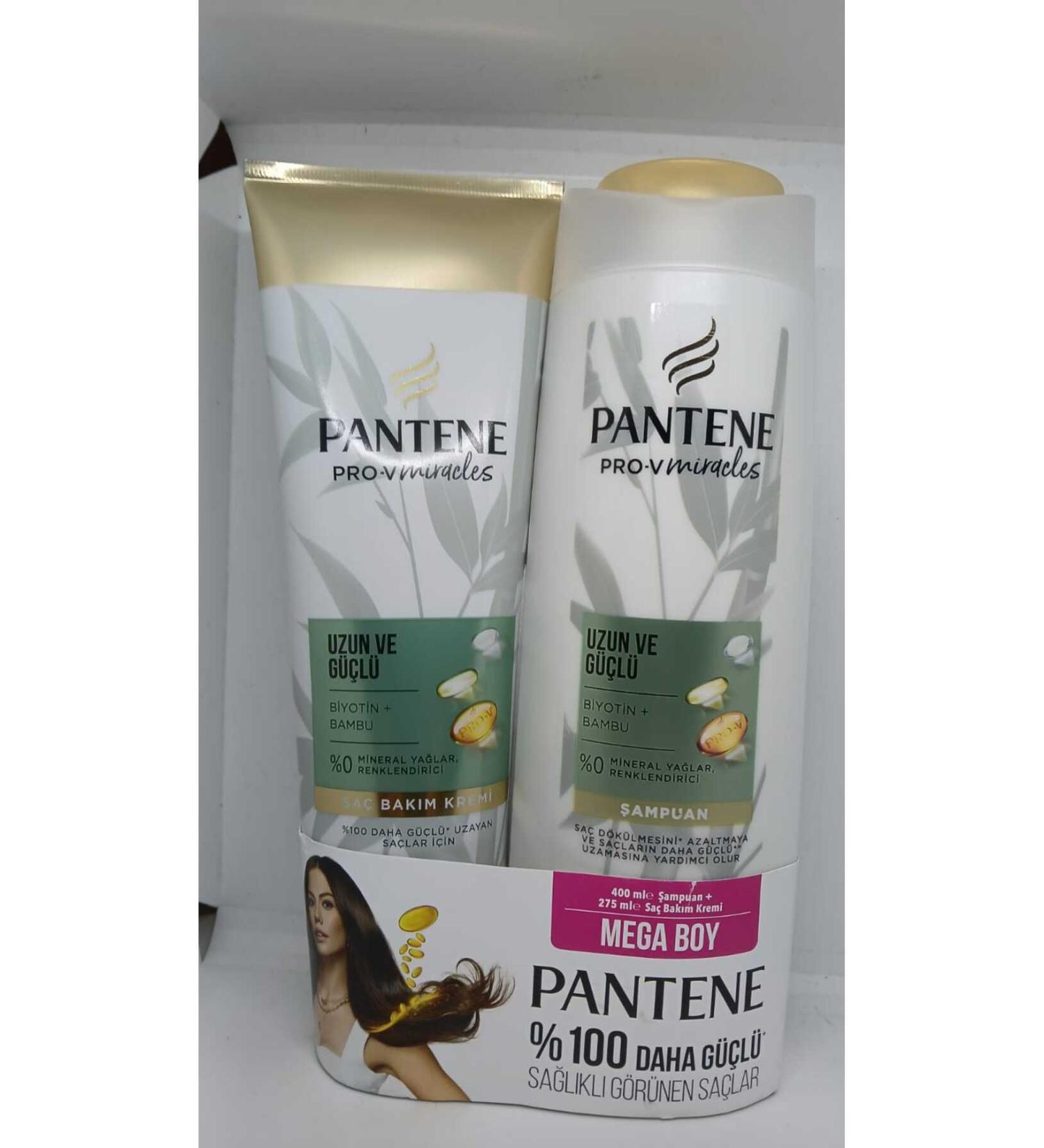 Pantene Long and Strong Shampoo Bamboo and Biotin 400 ml and conditioner 275 ml
