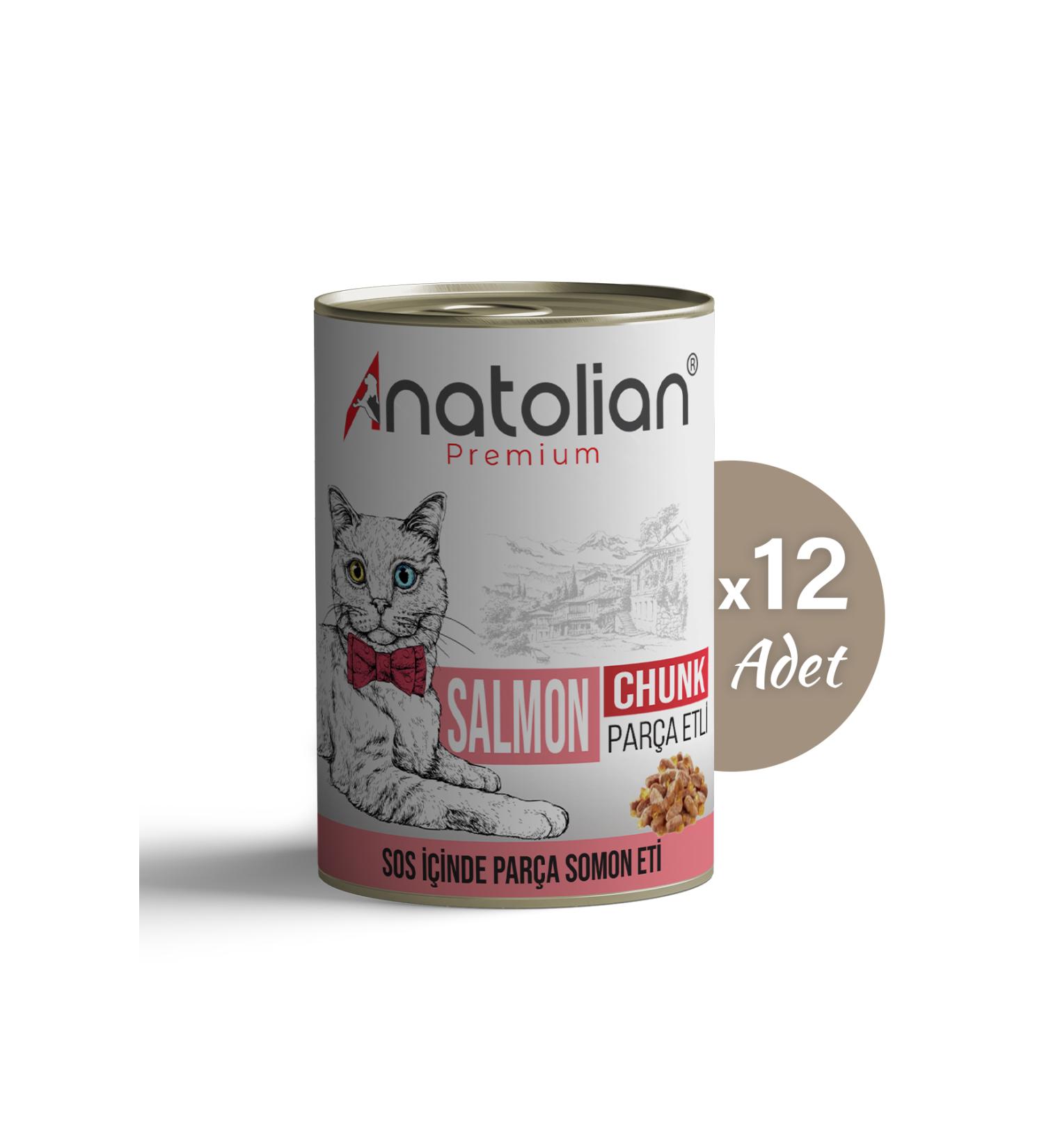 Anatolian Premium Adult Salmon Adult Cat Canned Food with Salmon 400 gr x 12 Pieces