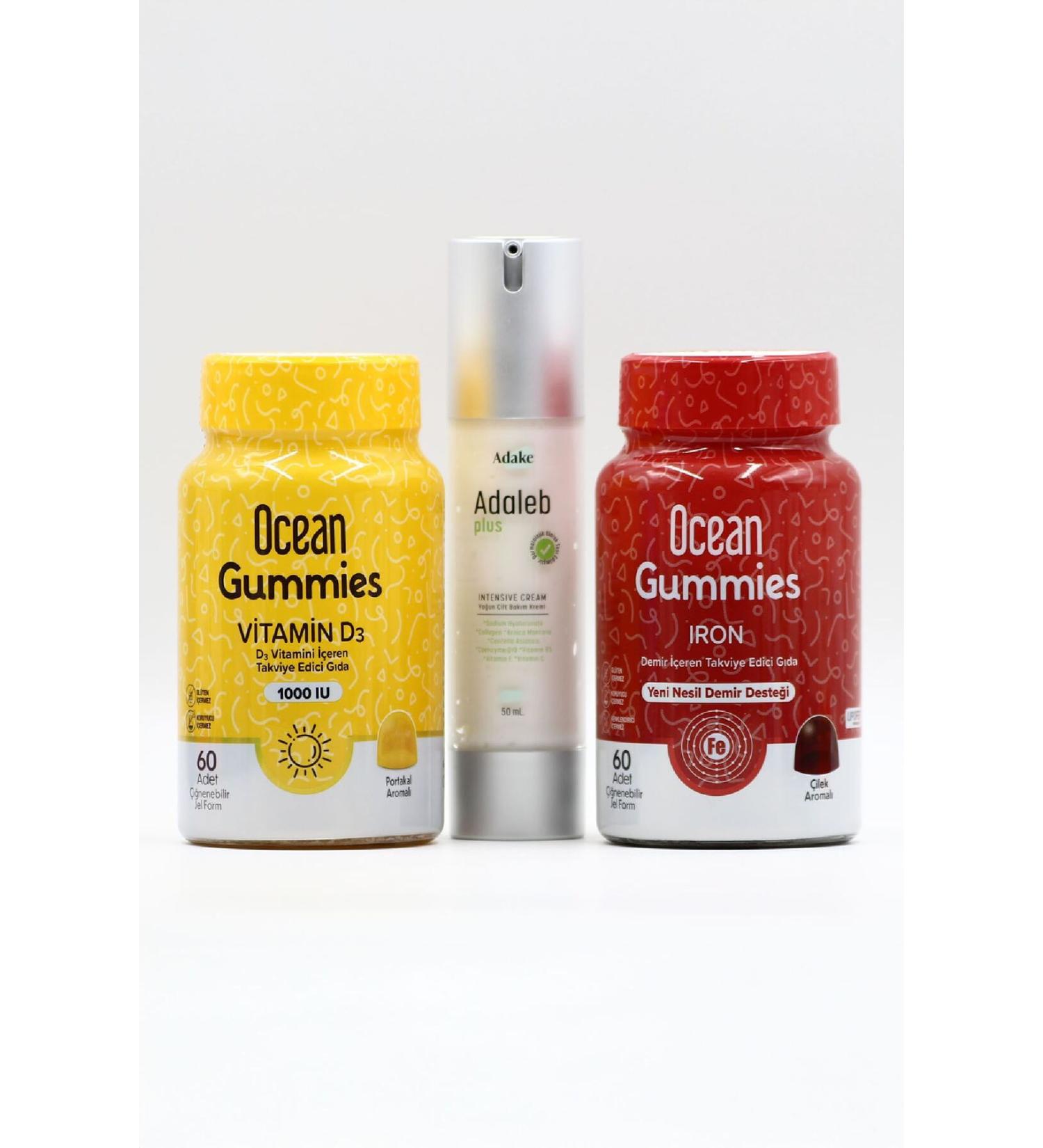 Ocean Gummies Iron D3 Vitamin Chewable Form and Adaleb Plus - Buy Online on GoSupps.com