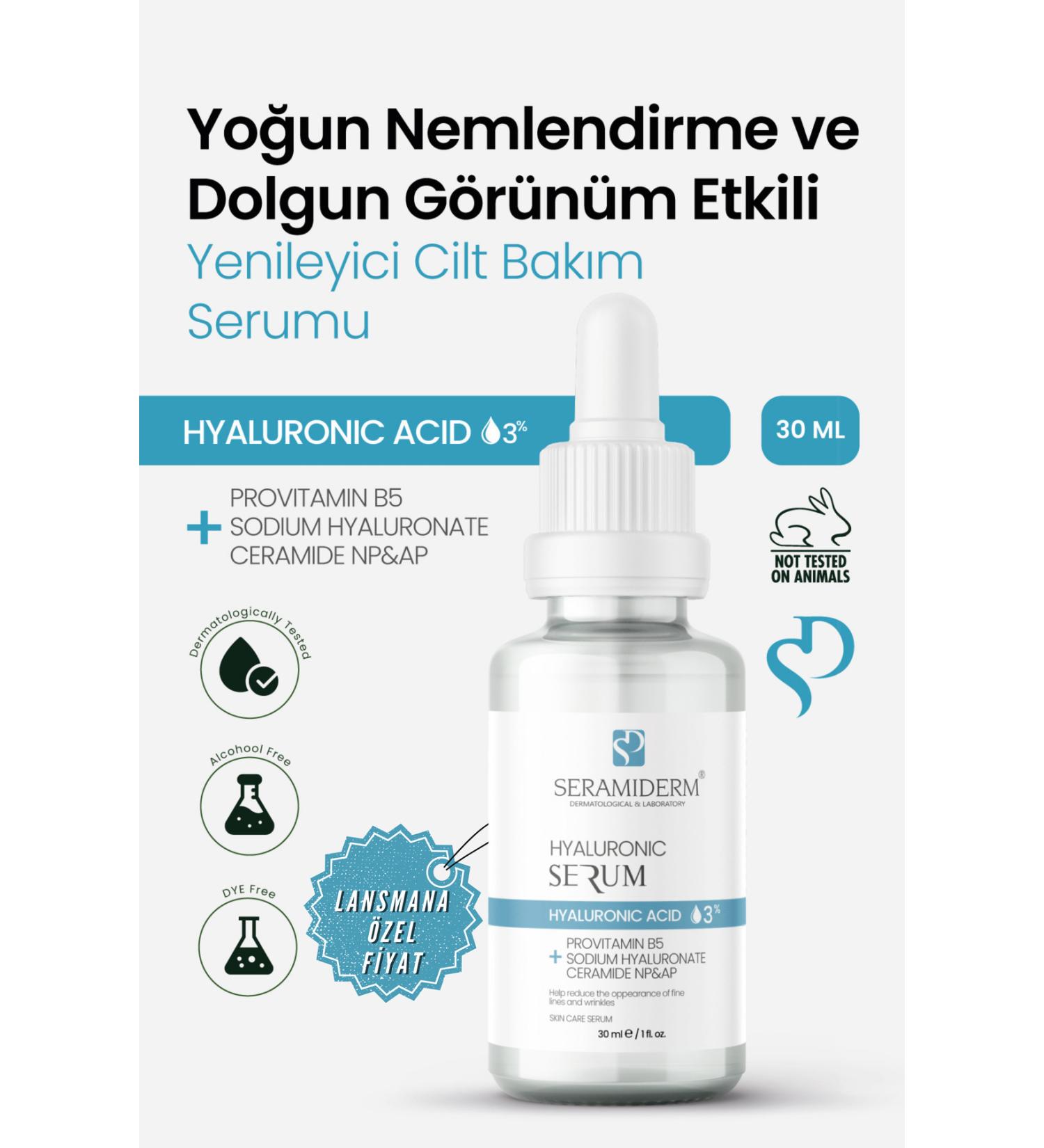 SERAMIDERM Dermatological & Laboratory Intensive Moisturizing and Plump Appearance Effective Regenerating Hyaluronic Acid Skin Serum 30ml - Buy Online on GoSupps.com