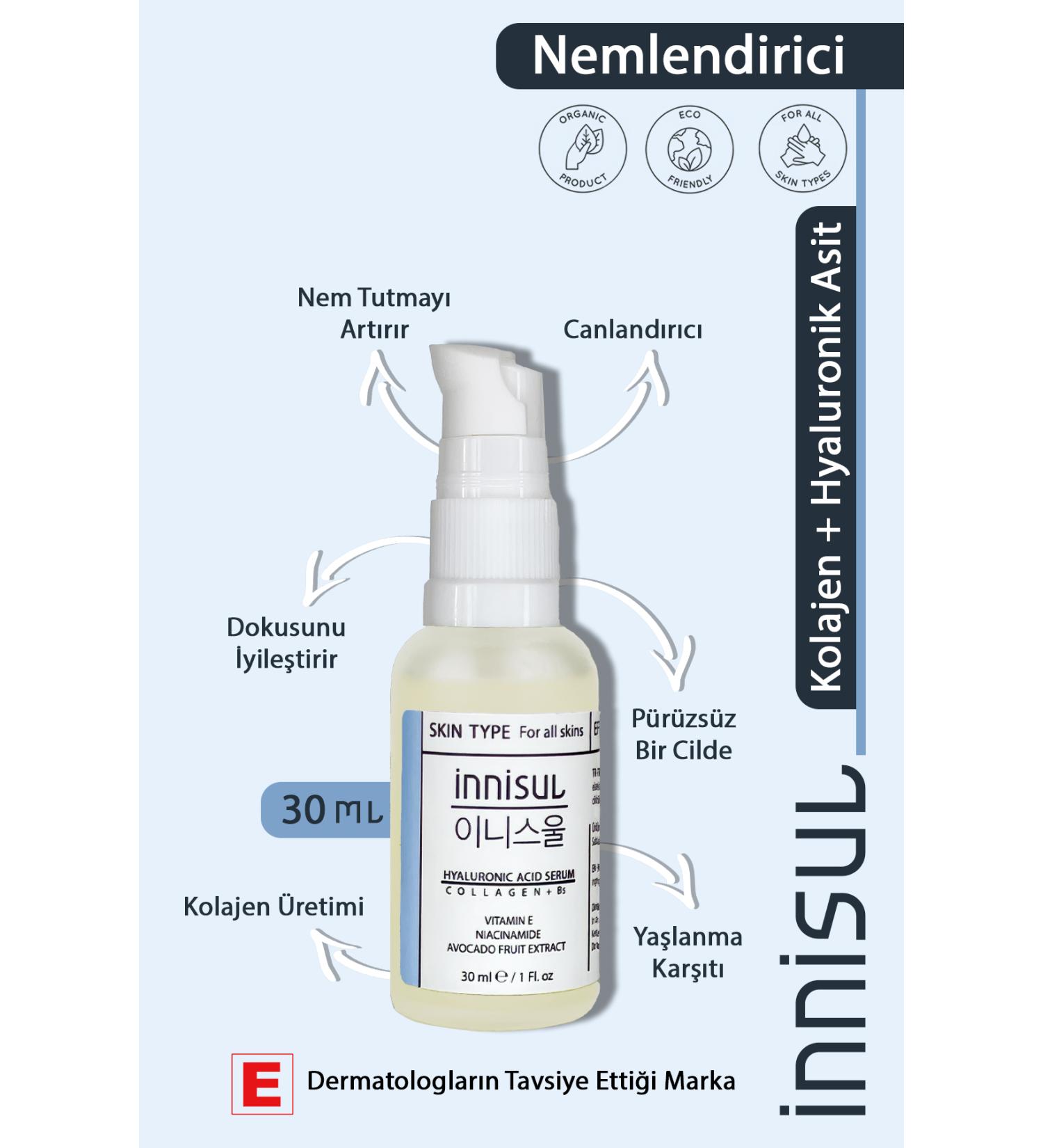 innisul Hyaluronic Acid Intensive Moisturizing and Revitalizing Smooth Plumping Skin Serum 30 ml - Buy Online on GoSupps.com