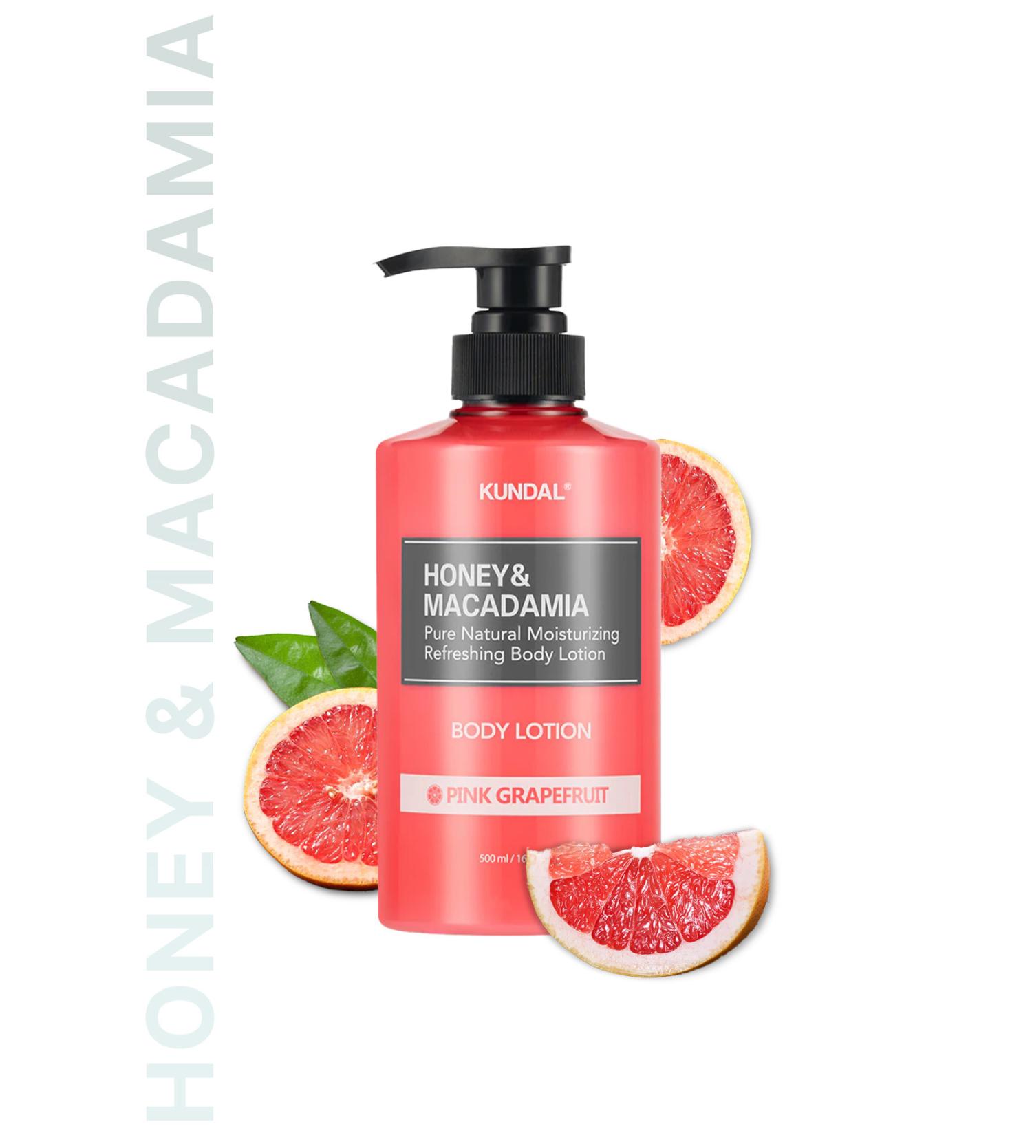 Kundal Moisturizing and Nourishing Body Lotion KUNDAL Honey & Macadamia Pure Body Lotion (Pink Grapefruit) - Buy Online on GoSupps.com