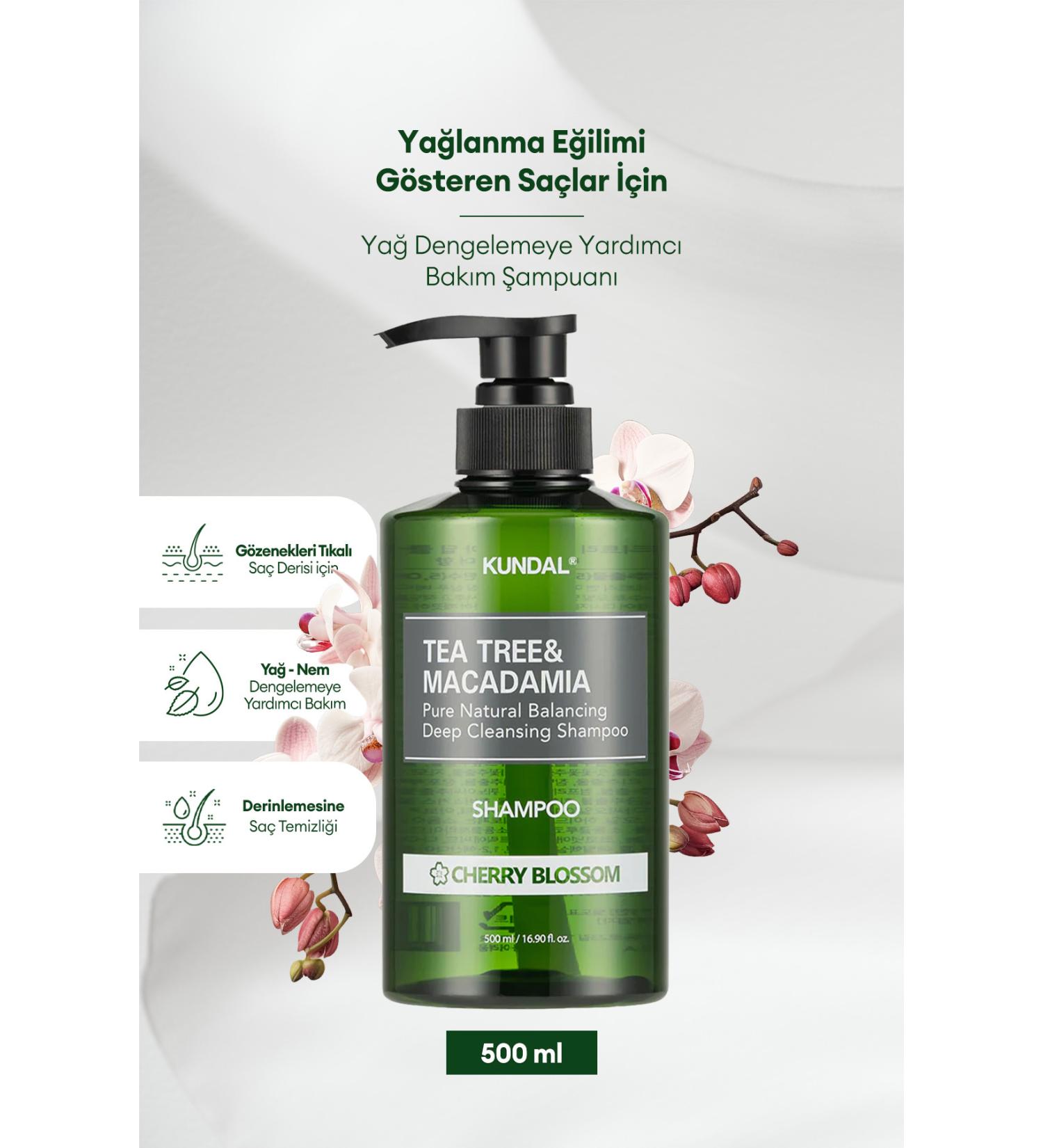 Kundal Shampoo for Problem Scalp Tea Tree & Macadamia Deep Cleansing Shampoo(CHERRY BLOSSOM) - Buy Online on GoSupps.com
