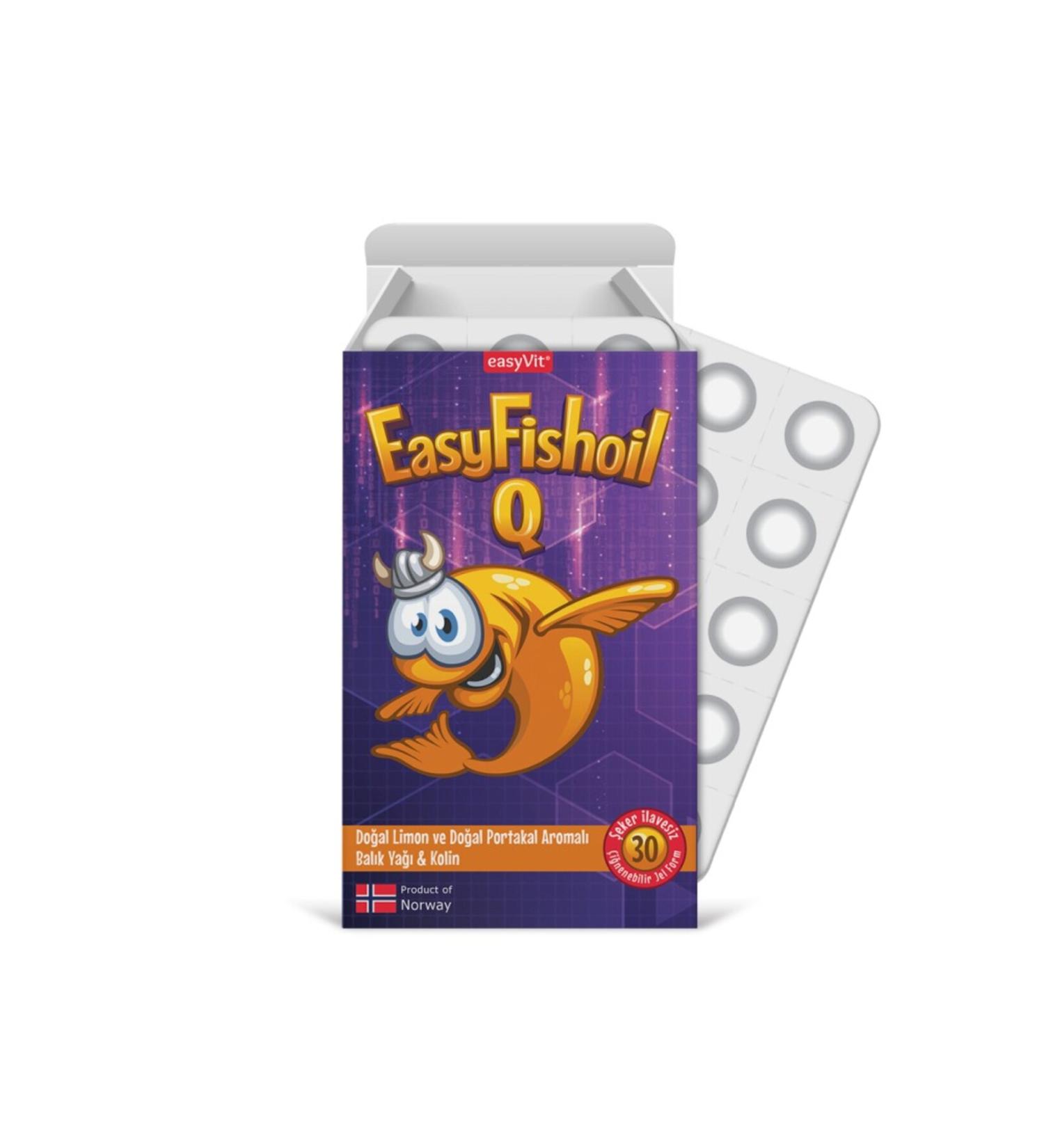 EASYV T Easyfishoil Q Omega 3 Chewable 30 Gel Tablets