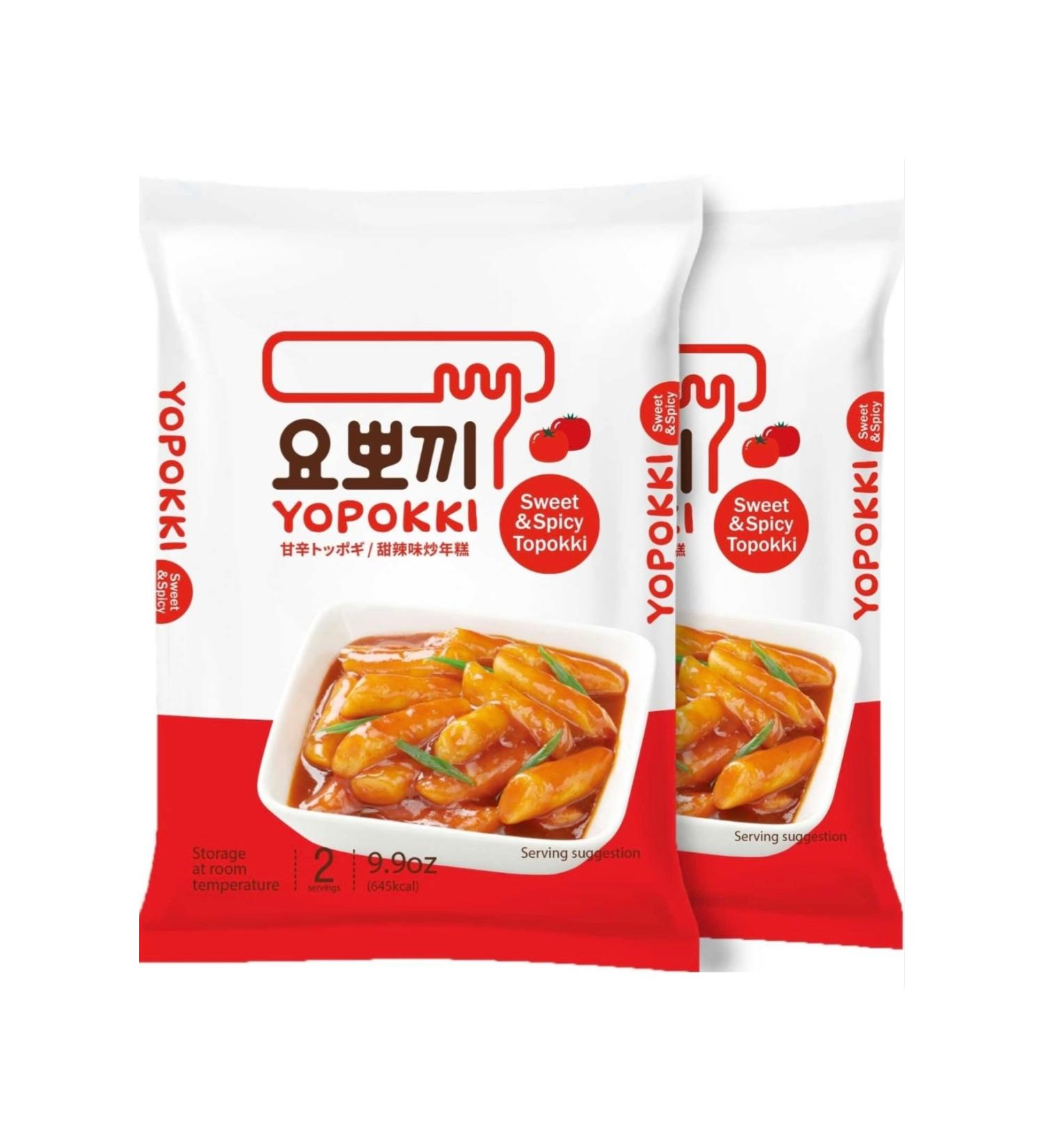Tteokbokki Korean instant rice cake with sweet and spicy sauce Yopokki for 2 people 240gr - Buy Online on GoSupps.com