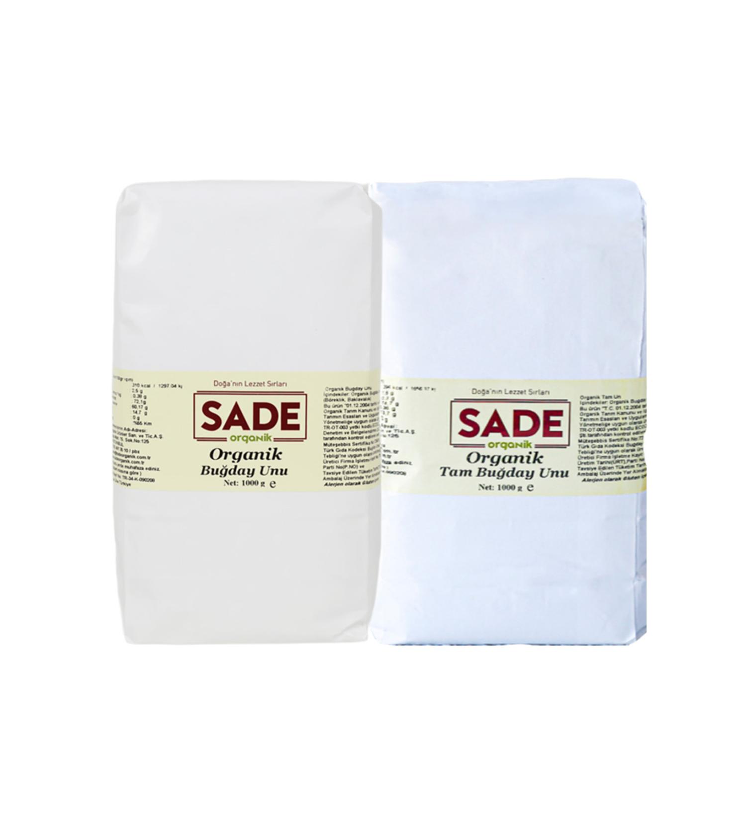 SADE Organic Whole Wheat and Wheat Flour 1000 gr