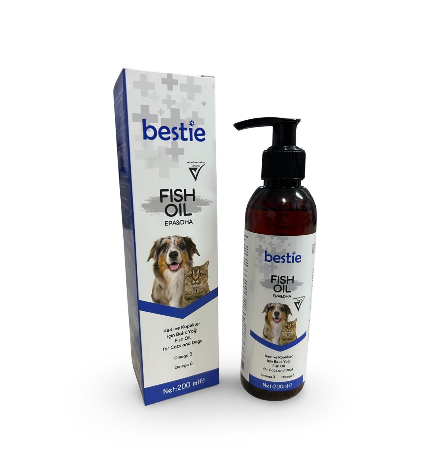 Bestie Fish Oil for Cats and Dogs 200ml (Fur Health and Appetite Support)