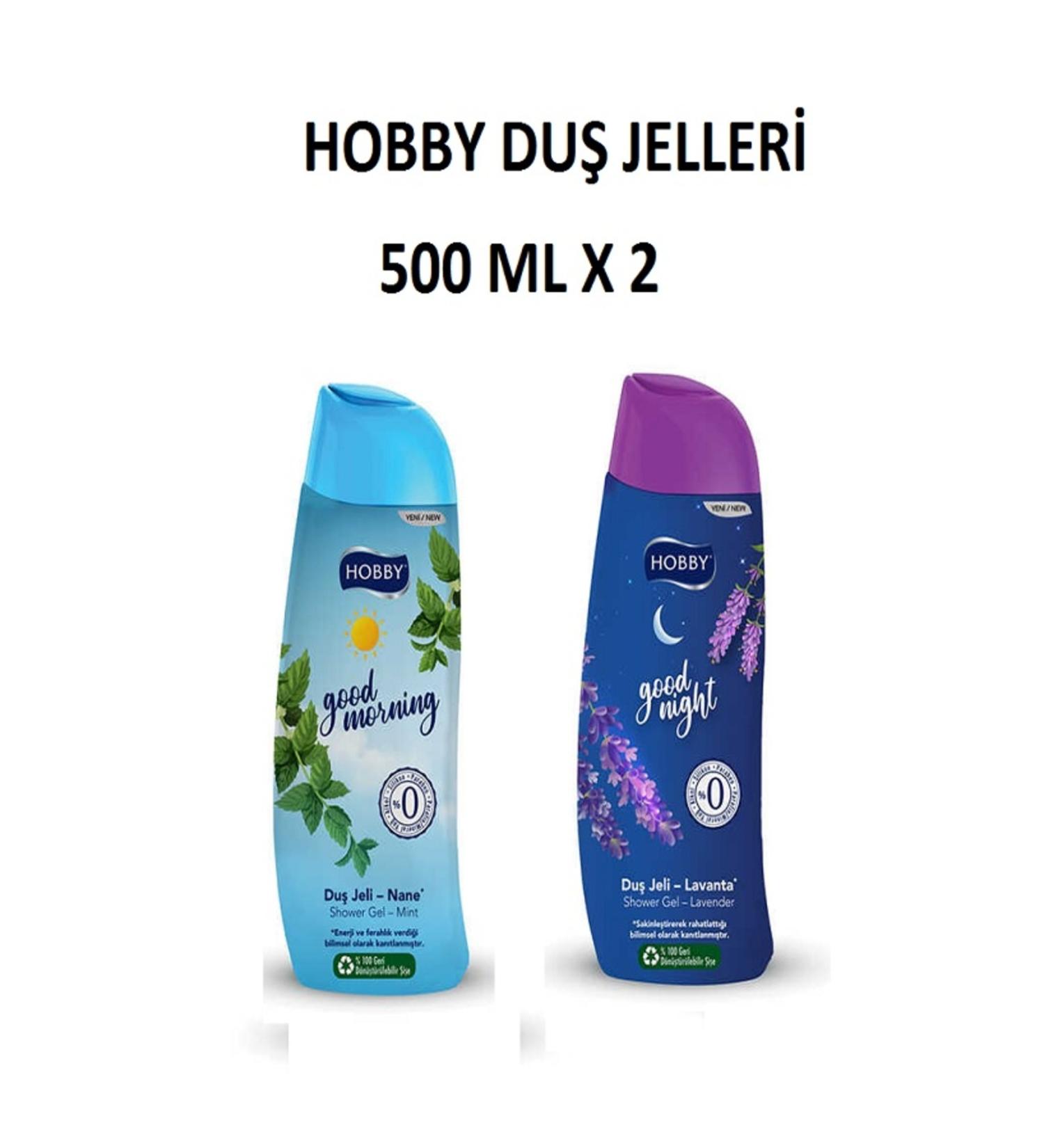 Hobby GOOD MORNING GOOD NIGHT SHOWER GELS (Alcohol Paraben Silicone free) 500 ml x 2
