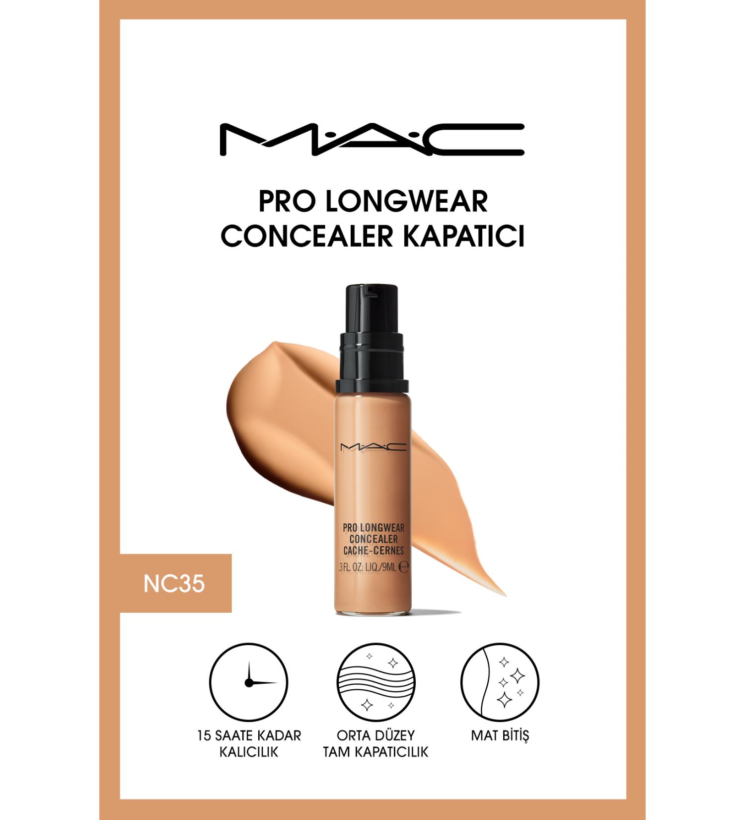Mac 15 Hours Lasting Medium Coverage Under Eye Concealer - Pro Longwear Concealer NC35 - 9ml
