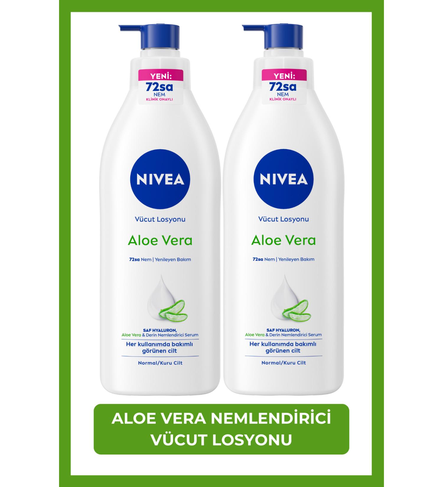 NIVEA Aloe Vera Deep Moisturizing Body Care Lotion 400ml Pure Hyaluron Dry Skin X2 Pieces - Buy Online on GoSupps.com