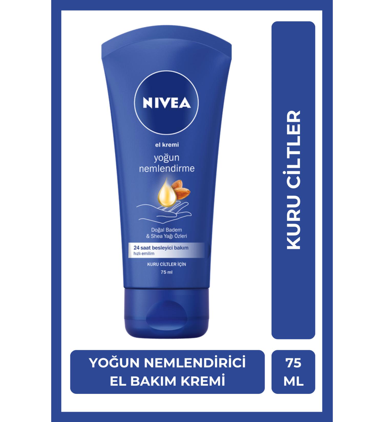 NIVEA Intensive Moisturizing Hand Care Cream 75ml Natural Almond Shea Butter Protective Nourishing Dry Skin - Buy Online on GoSupps.com