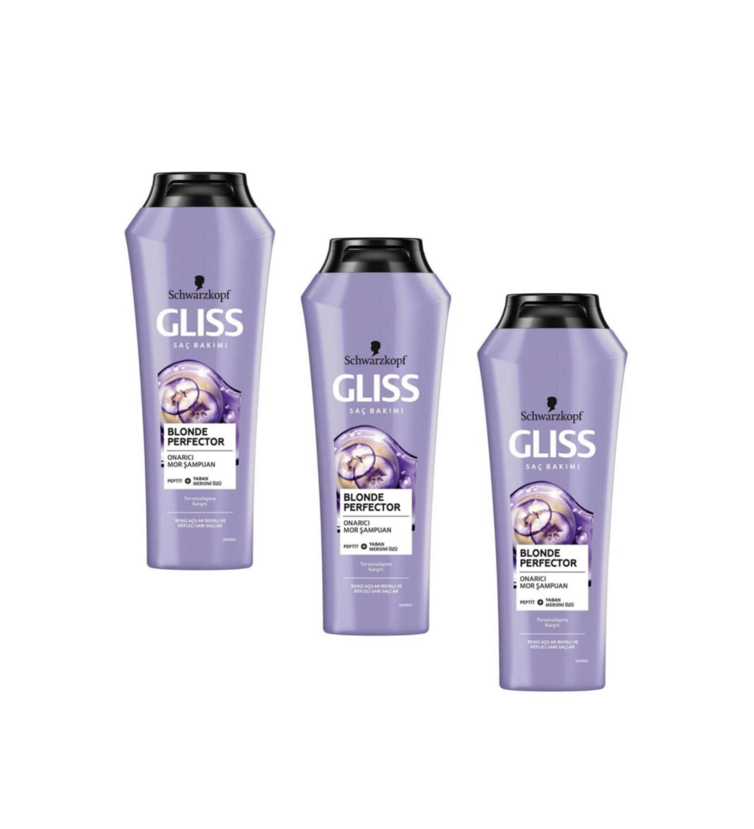 Gliss Blonde Perfector Anti-Orange Purple Shampoo 250 Ml 3 Pieces
