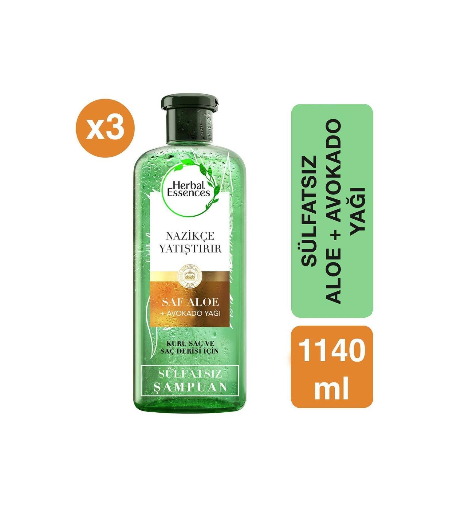 Herbal Essences Sulfate Free Aloe & Avocado Pure Super Shampoo 380ml - Buy Online on GoSupps.com