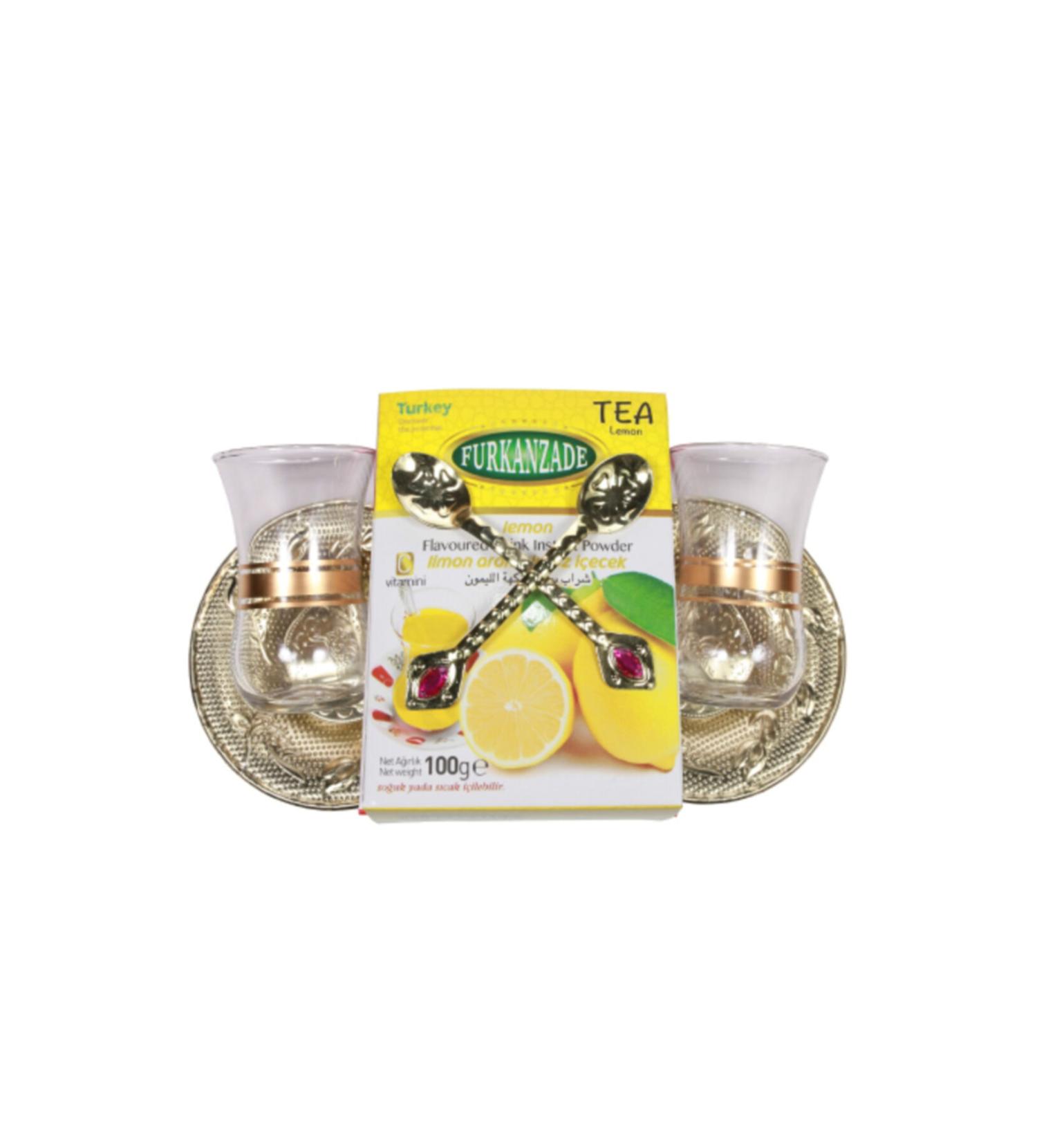 Furkanzade 100gr Lemon Tea Set with Glass