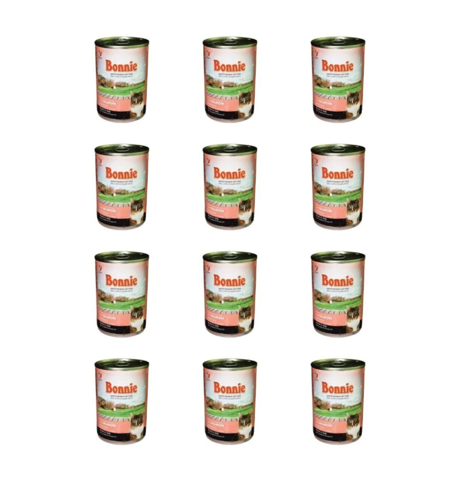 Bonnie Jelly Piece Salmon Cat Canned Food 400 Gr X 12 Pieces
