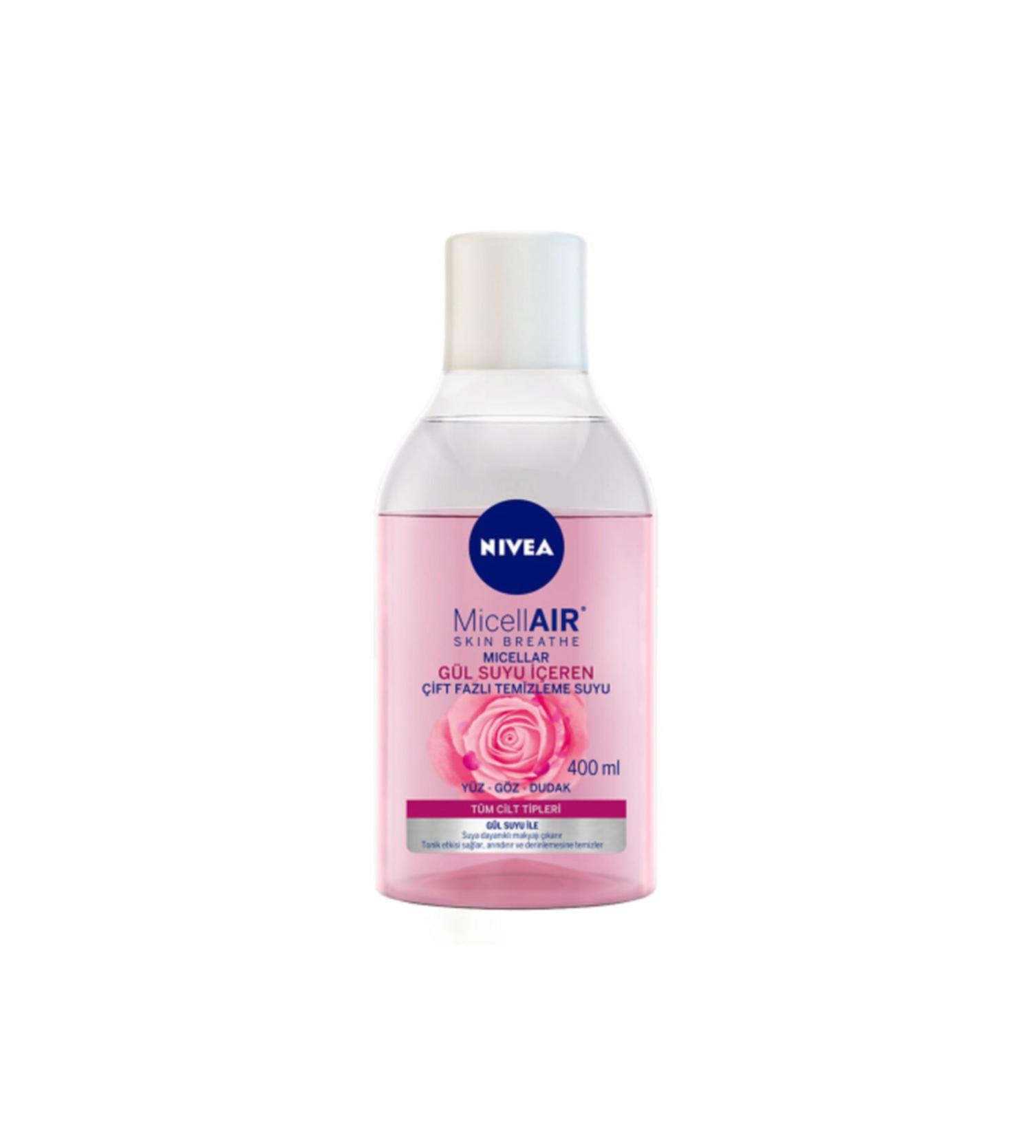 NIVEA Dual Phase Make-Up Remover Water with Rose Water 400 Ml 4005900424648